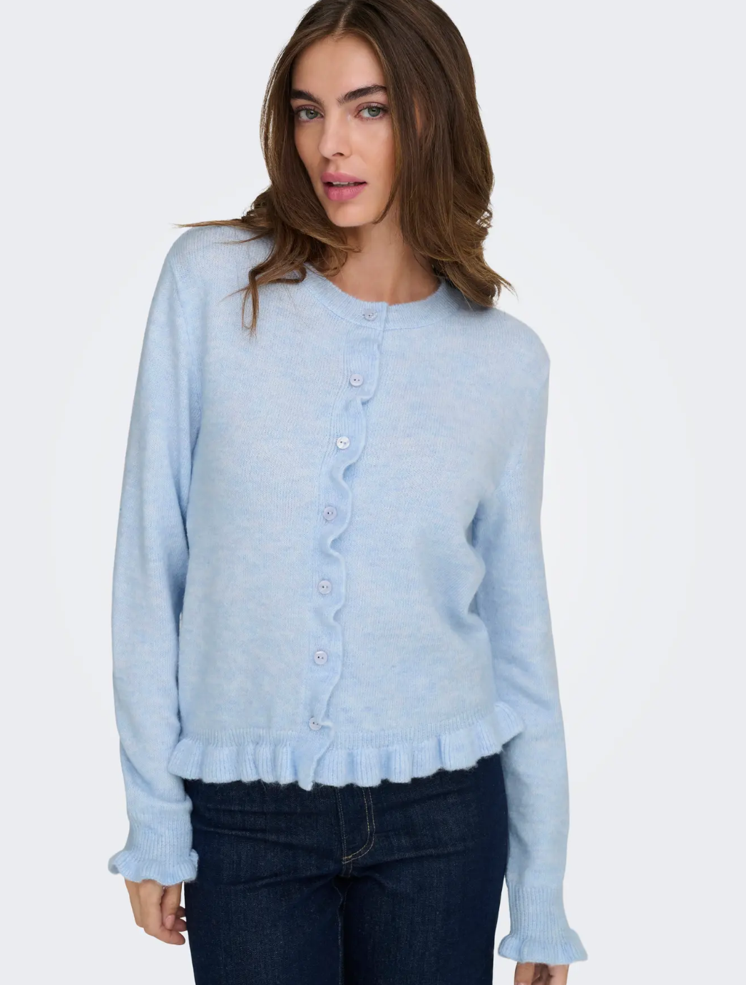 JDYLETTY L/S ON FRILL CARDIGAN KNT