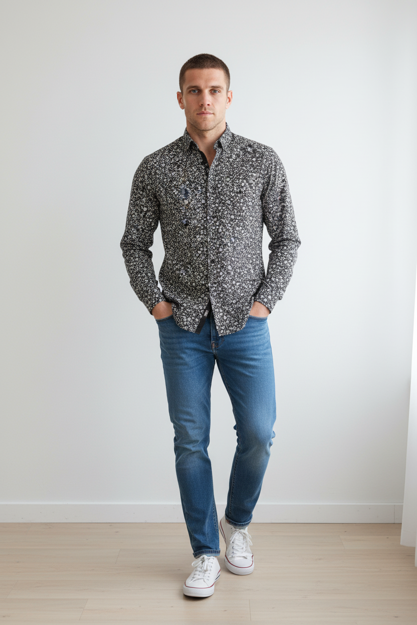 SLHSLIMPERFORMANCE AOP SHIRT