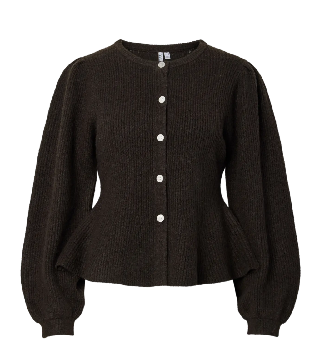 PCSILLY LS PUFF KNIT CARDIGAN