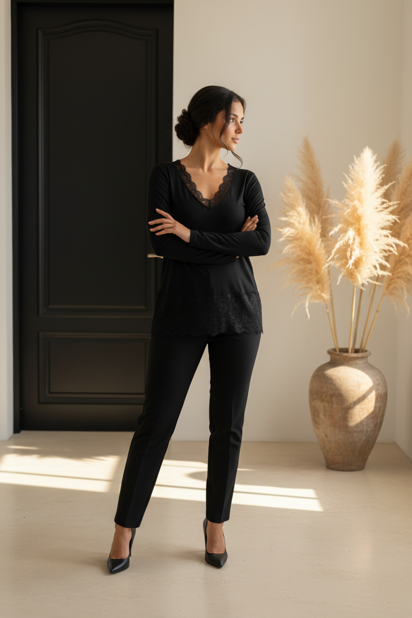 Caramell Top Spetsdetalj