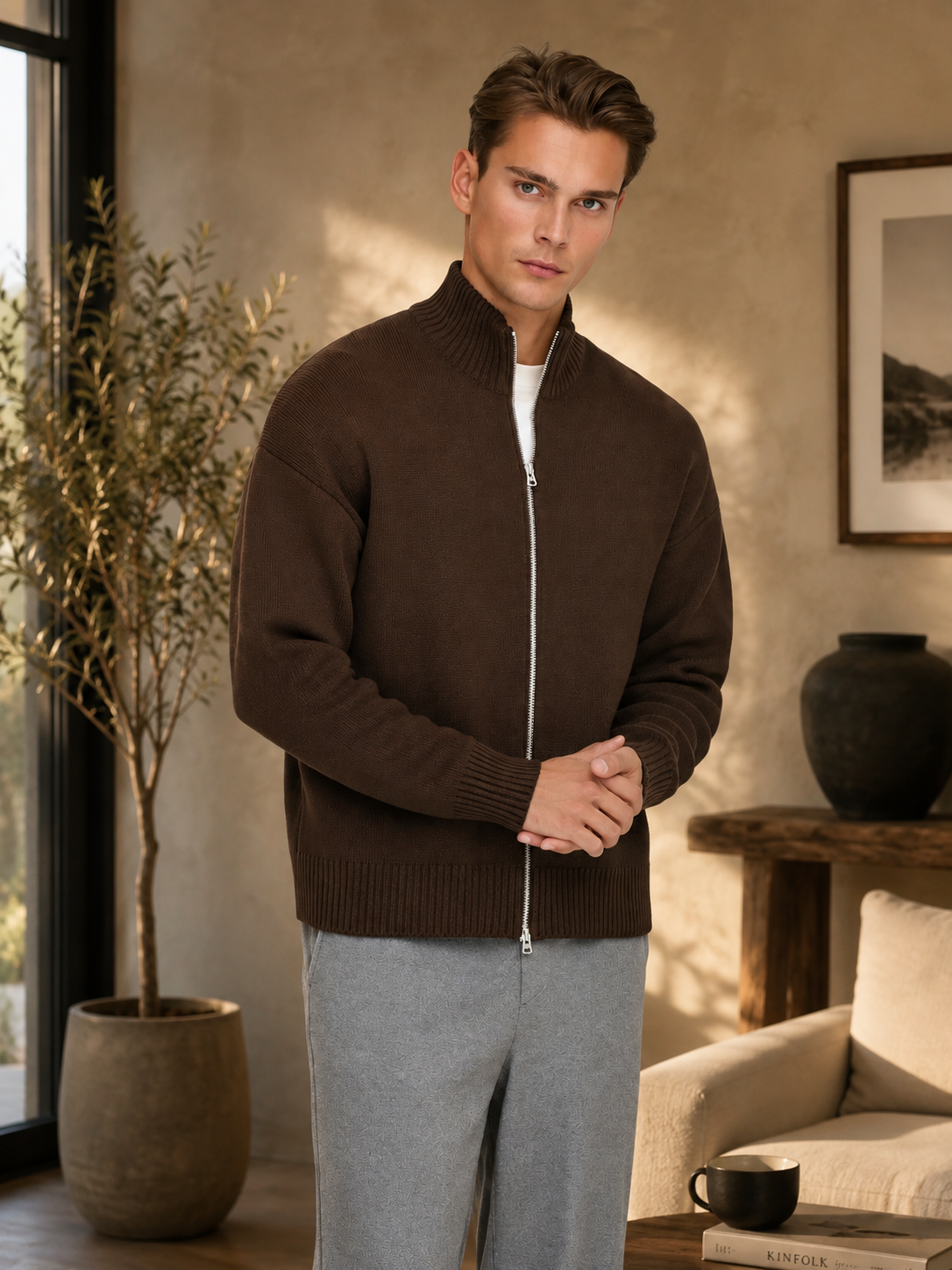 ONSBLAKE DS HIGH NECK CARDIGAN KNIT