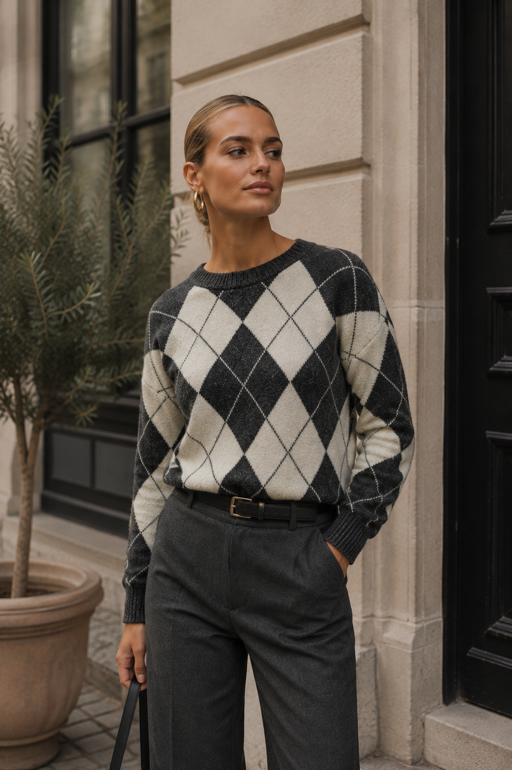VMDOFFY JAQUARD LS O-NCK PULLOVER