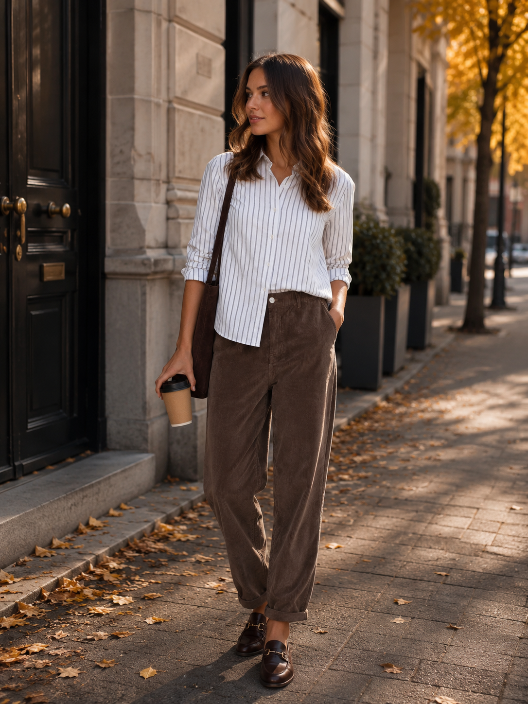 ONLFLORA MW ELA CORD CAROT PANT