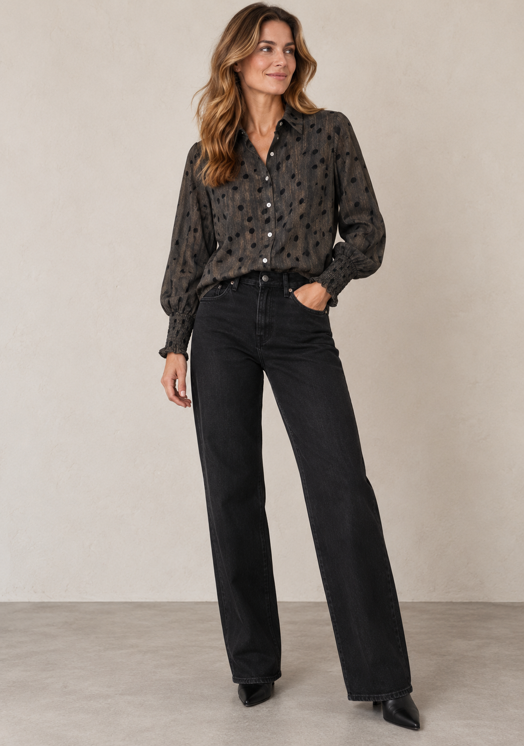 Vibse Shirt - Brown dots