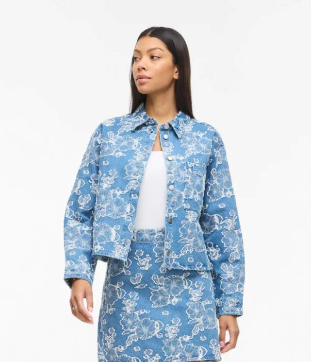 VIIANAIS NEW L/S JACQUARD DENIM JACKET