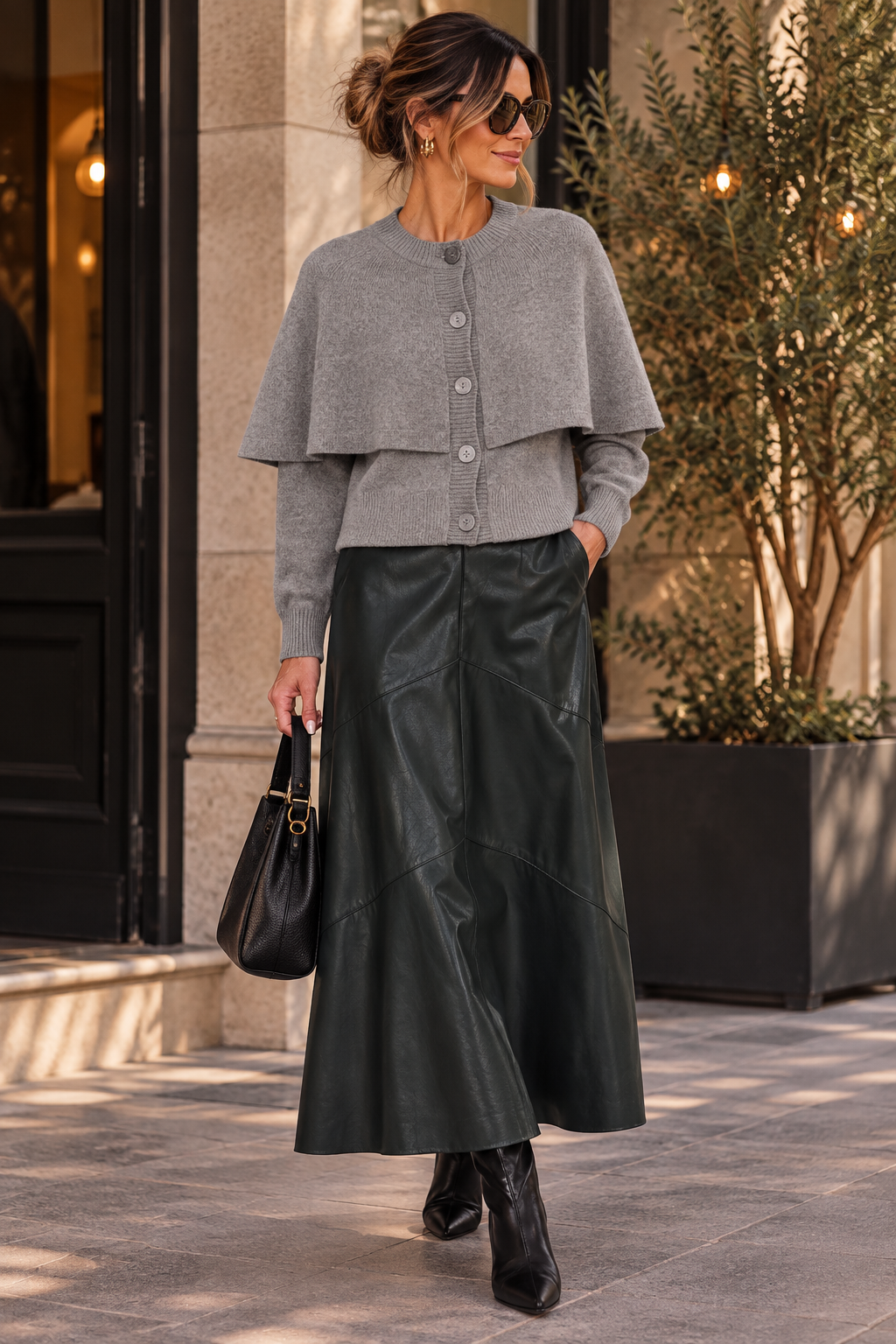 PCAICO CAPE KNIT CARDIGAN