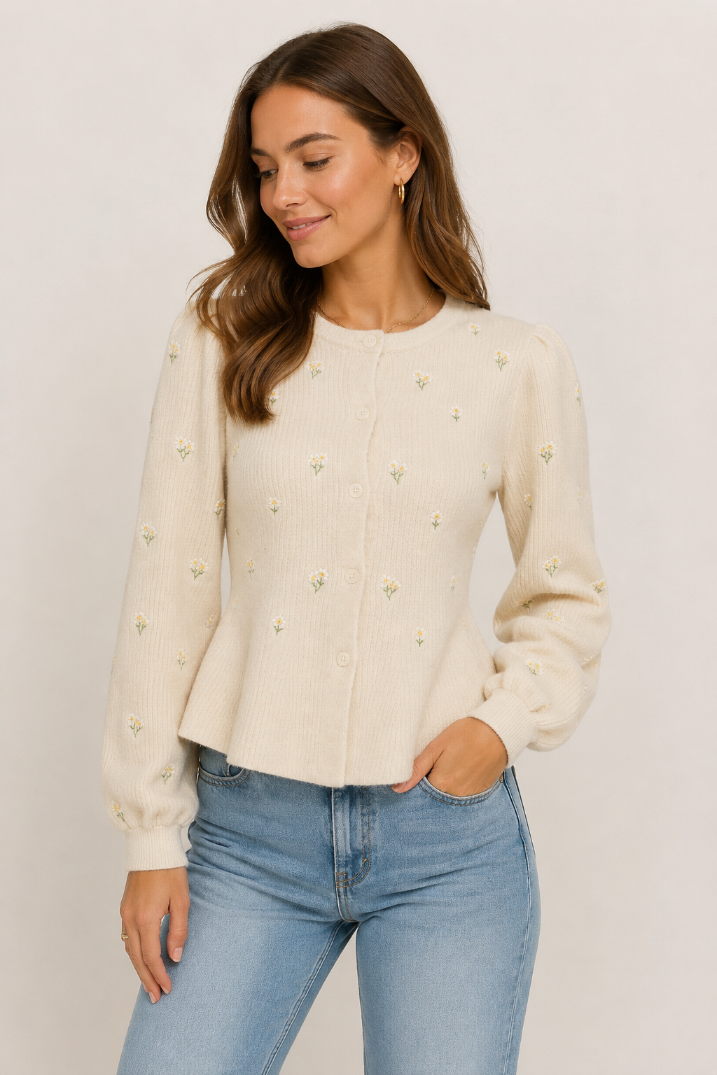 PCSILLY PUFF KNIT CARDIGAN