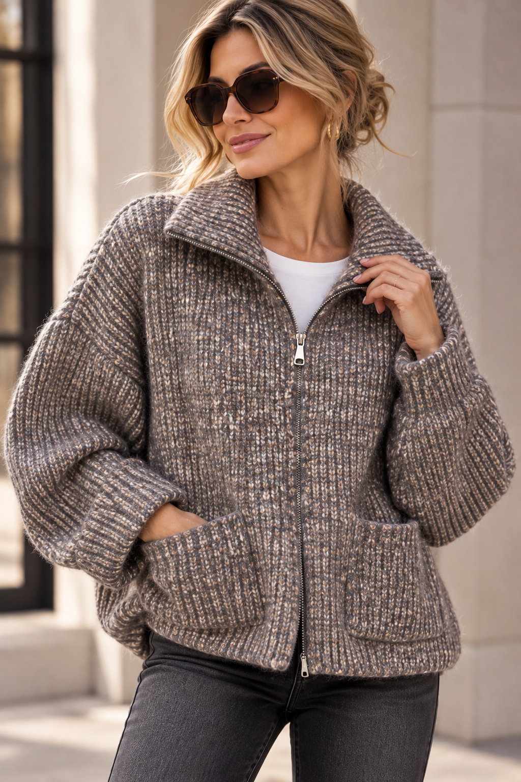 Kardigan zip knit