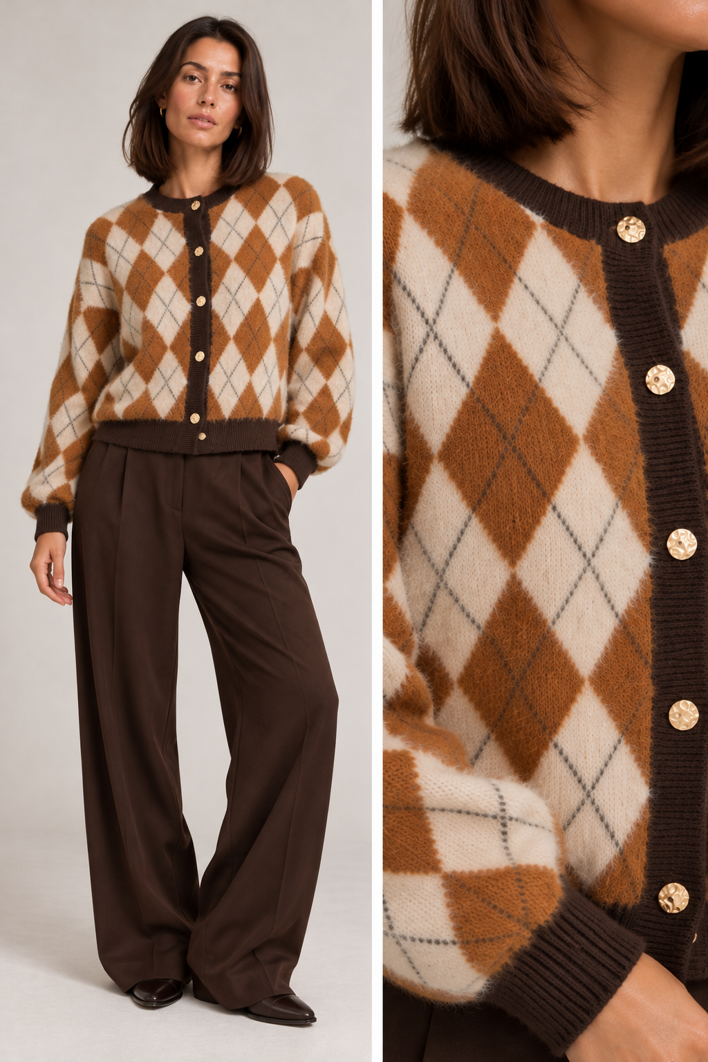 Vitjebbi o-neck Ls Jaquard knit cardigan