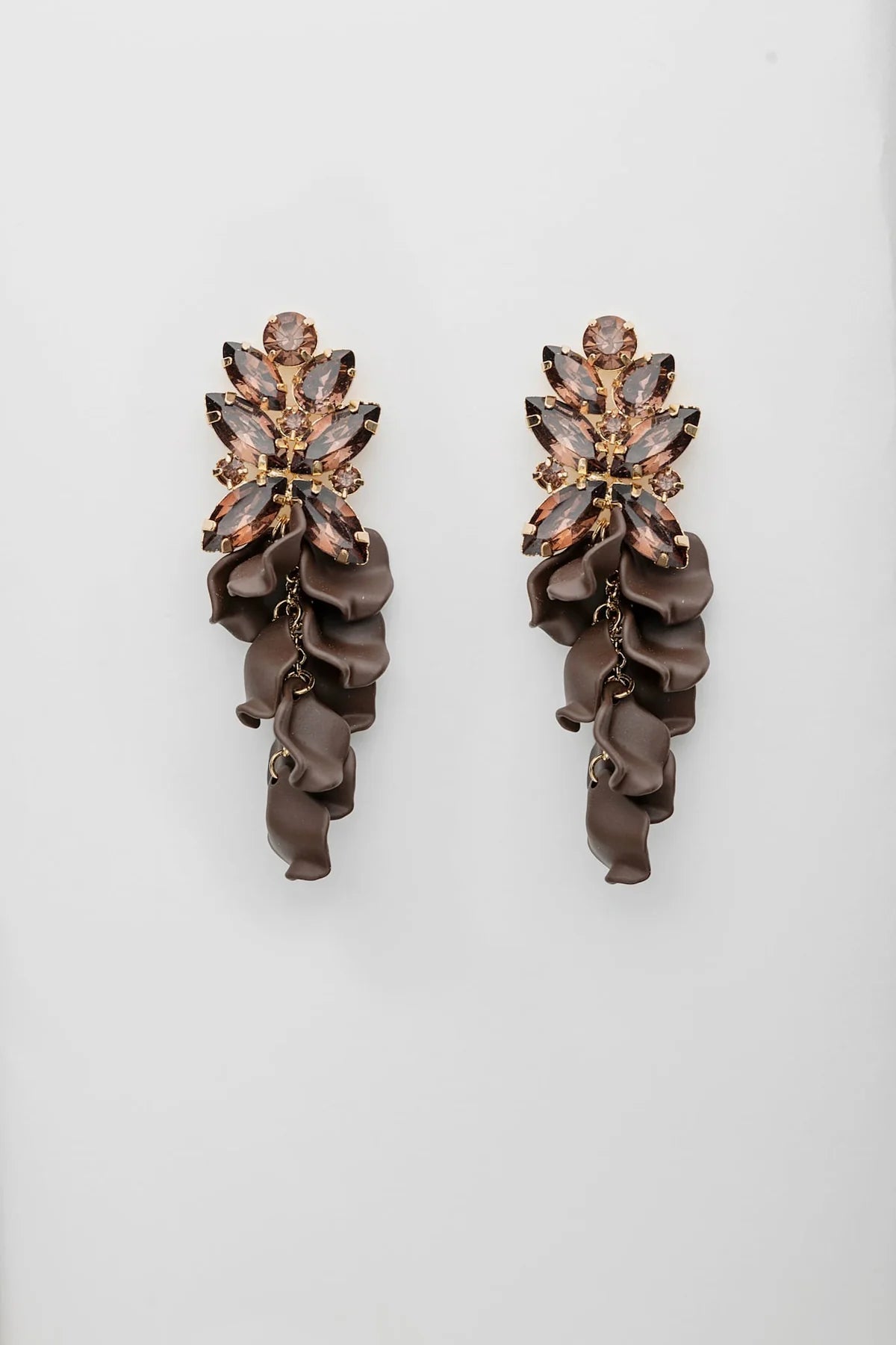 Leaf Big Stone Earrings