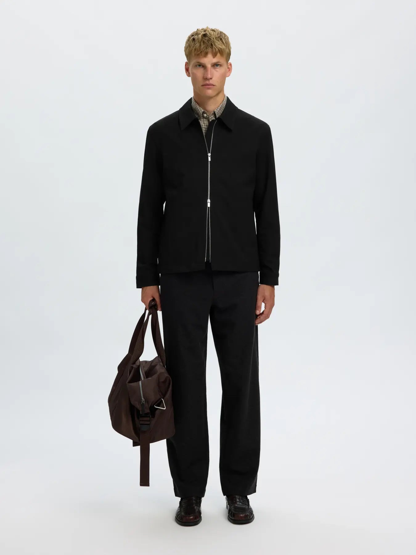 SLMREGULAR FINN ZIP JACKET SVART
