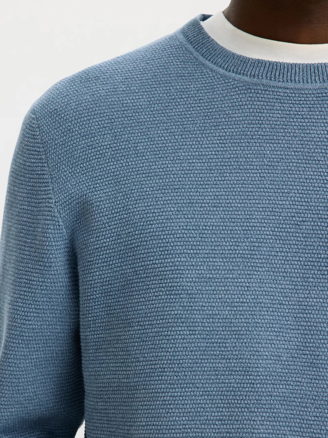 SLMROSS LS KNIT STRUCTURE CREW NECK NOOS