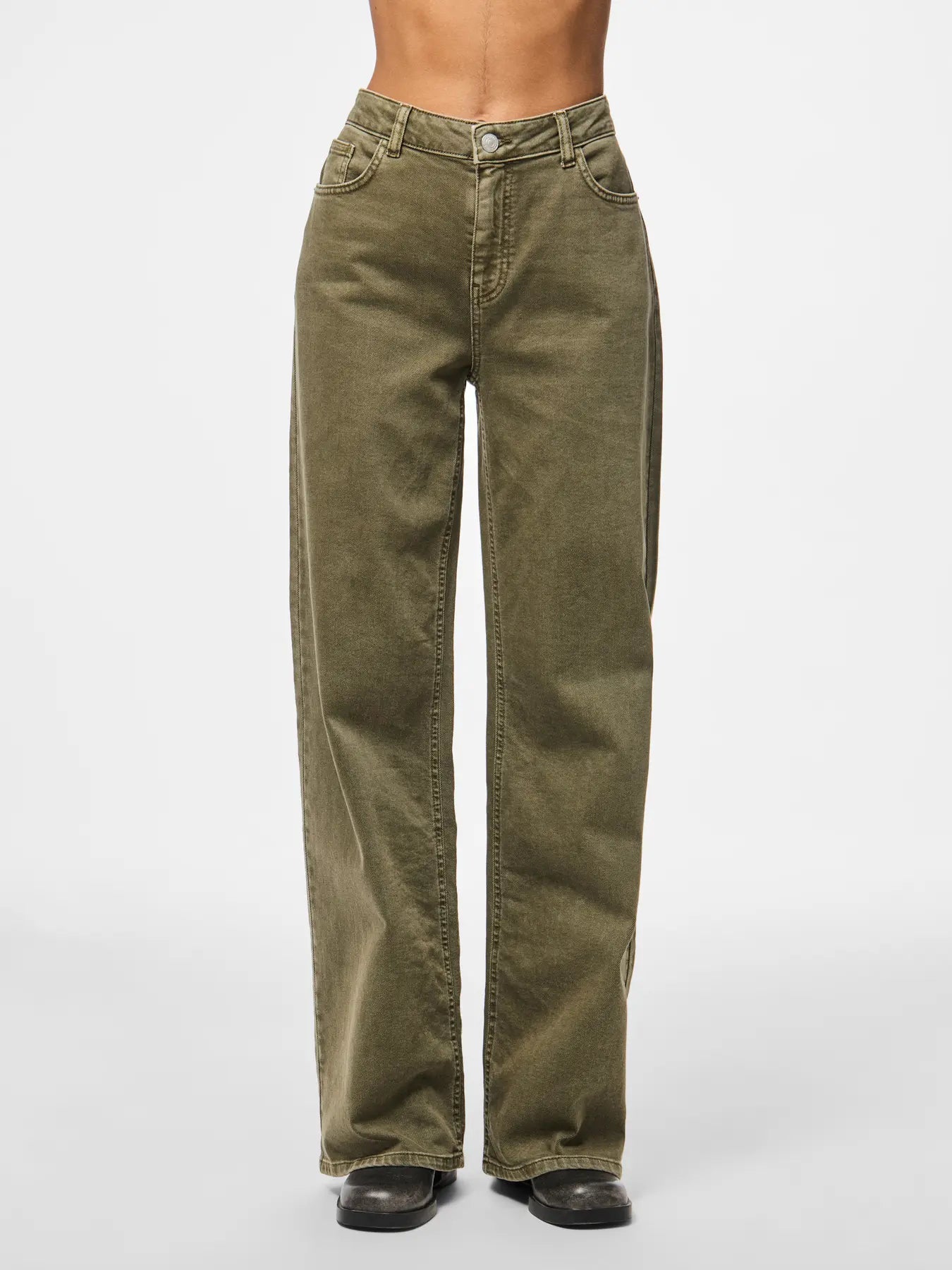 PCSILKE MW WIDE COLORED JEANS