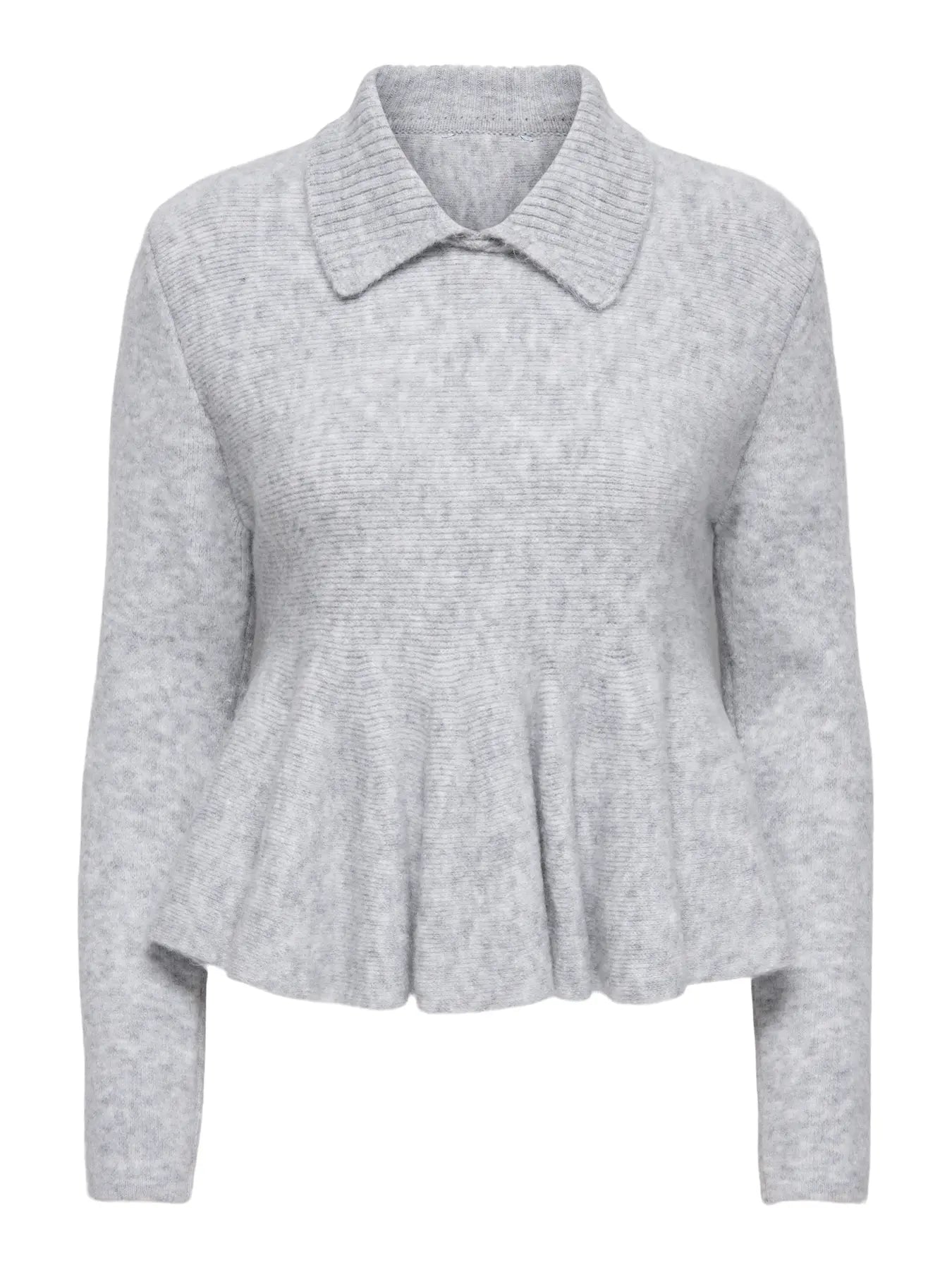 ONLSOFIA LS POLO COLLAR PEPLUM EX KNT