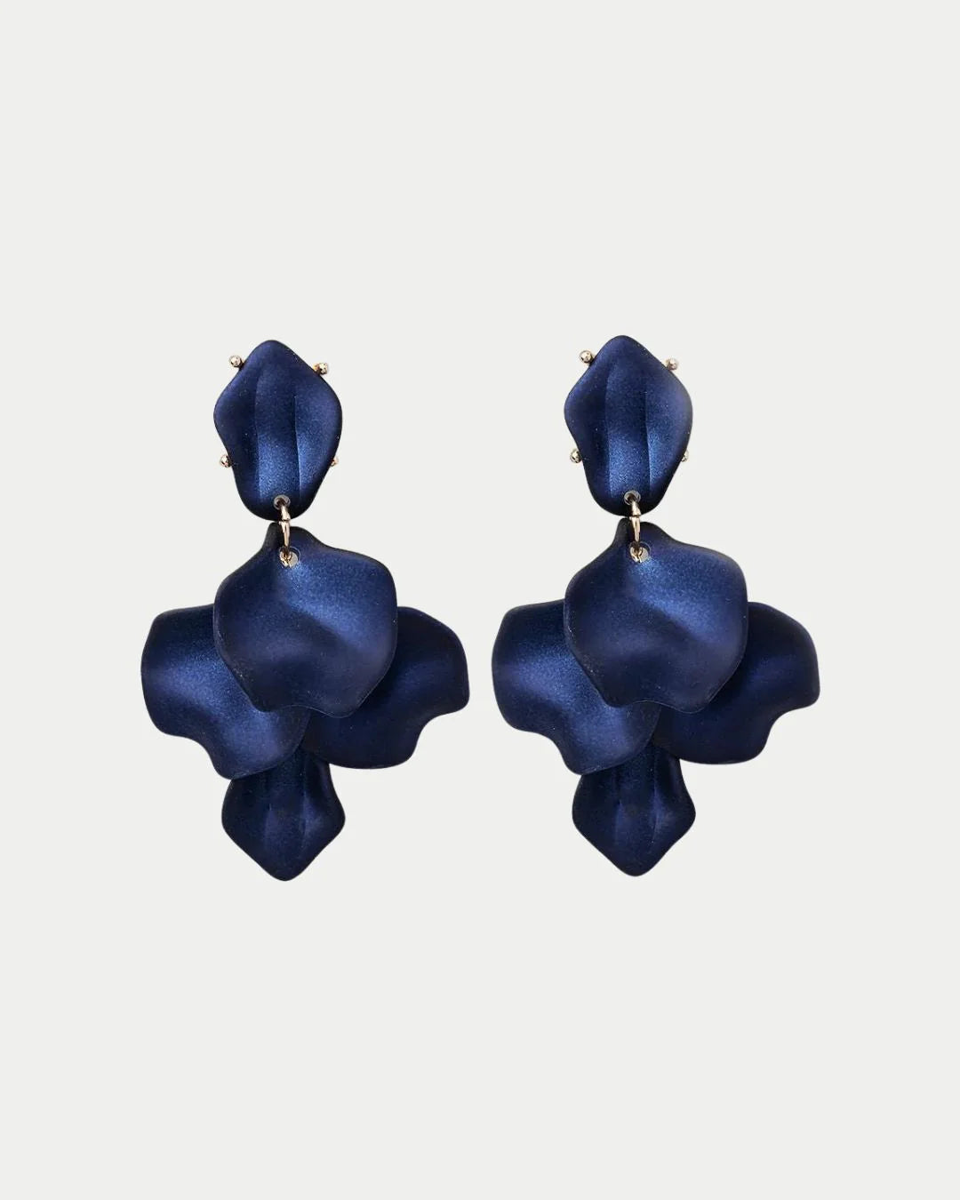 LEAF EARRINGS MIDNIGHT BLUE
