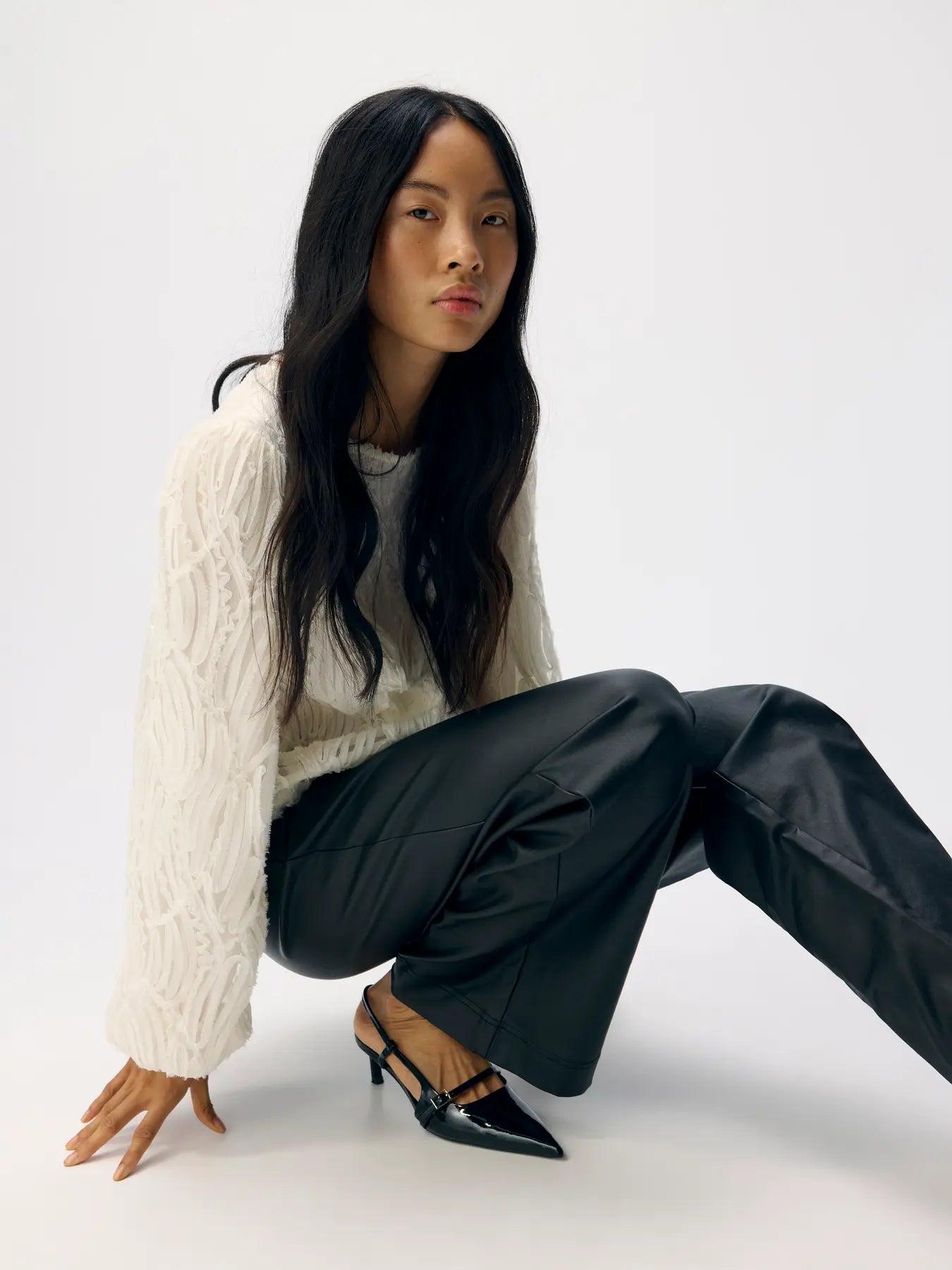 OBJMELBA LISA WIDE COATED PANT
