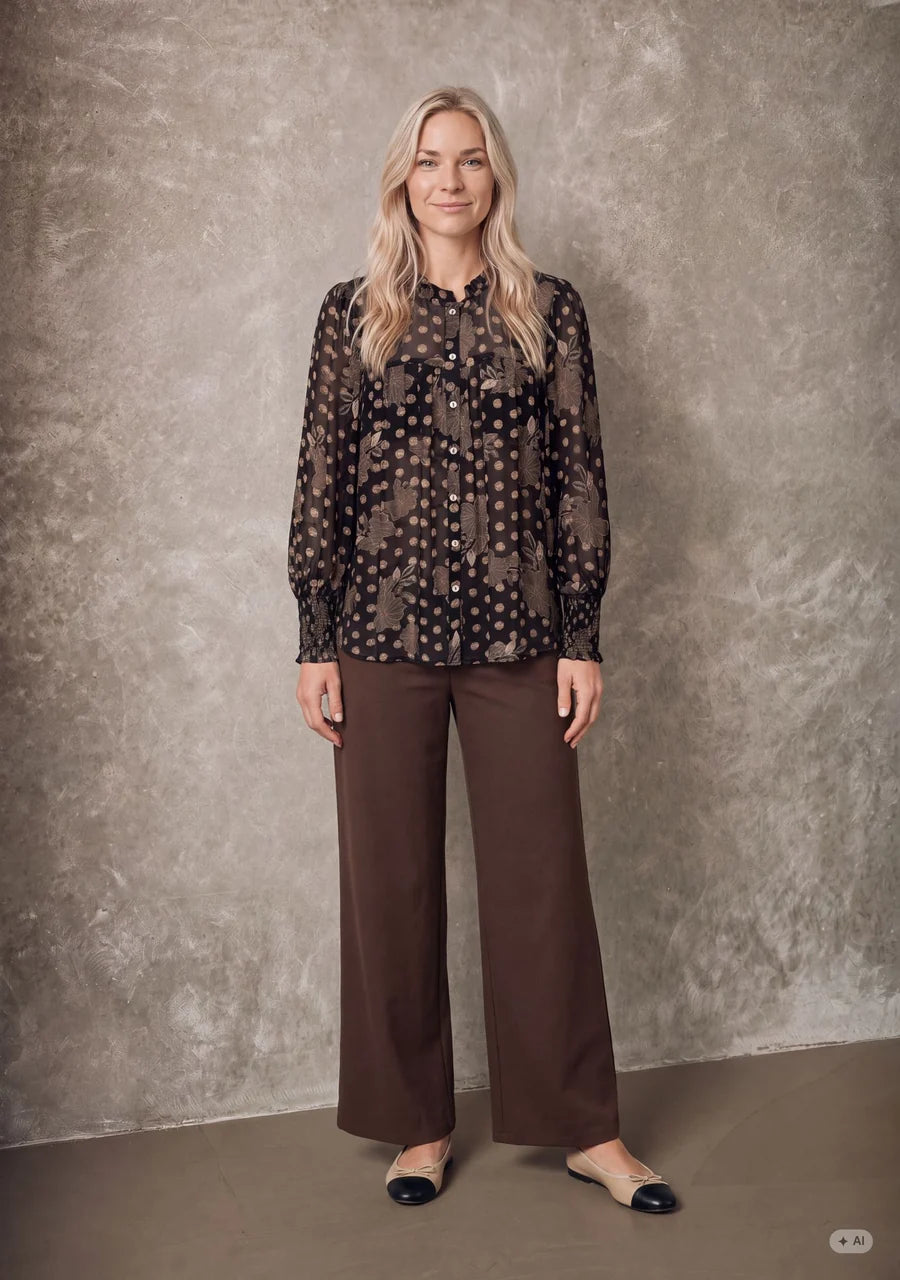 Otella Smock Shirt - Flower/Dot Print