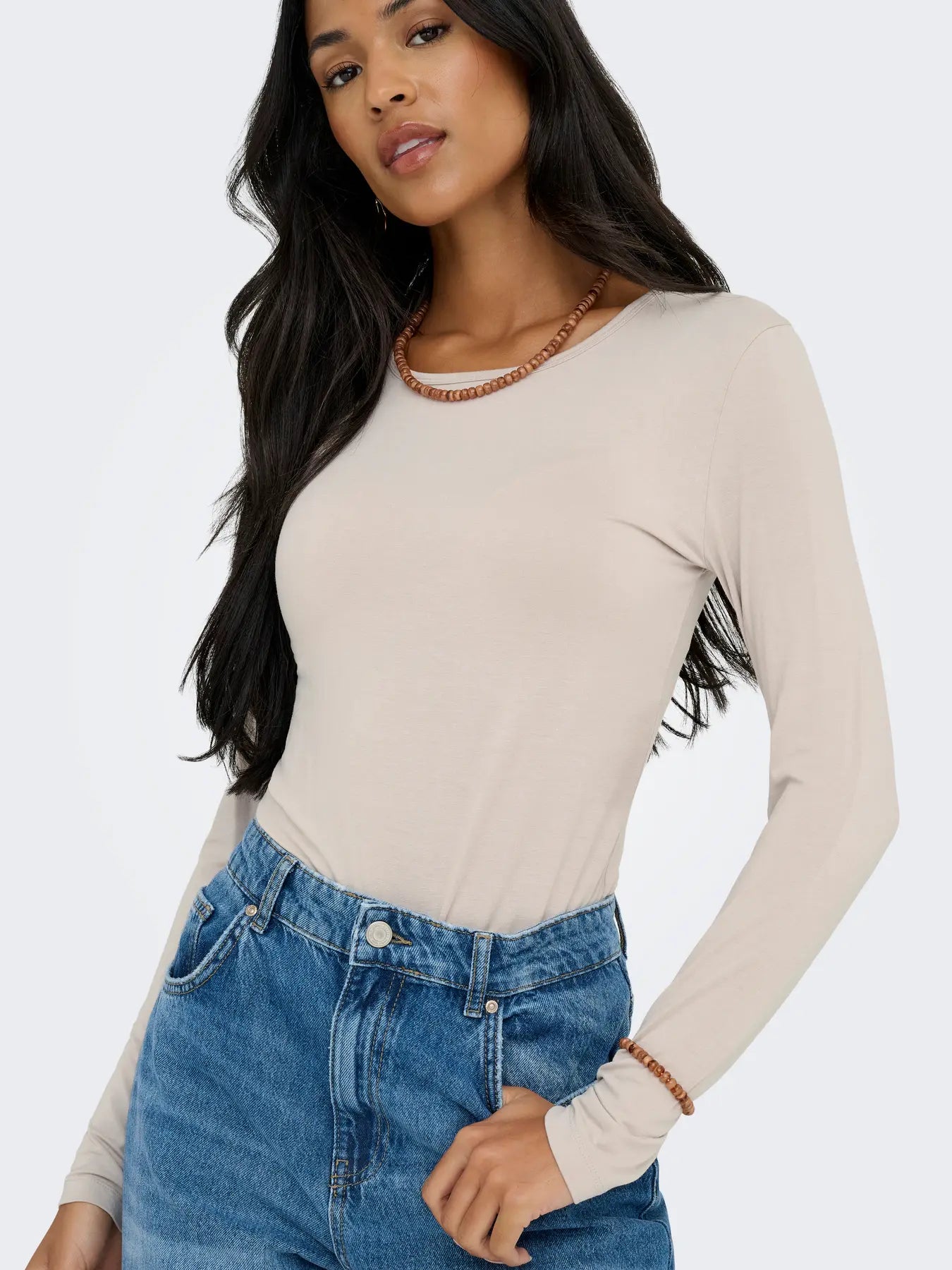 JDYMILA L/S O-NECK TOP JRS