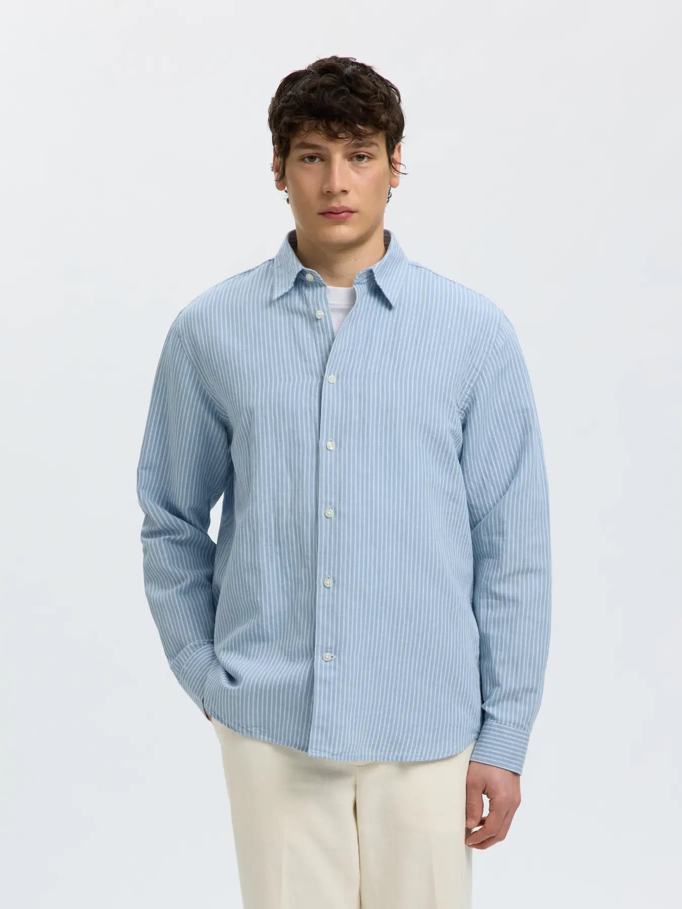 SLMREGCLAUS CLAY LINENBLEND LS SHT