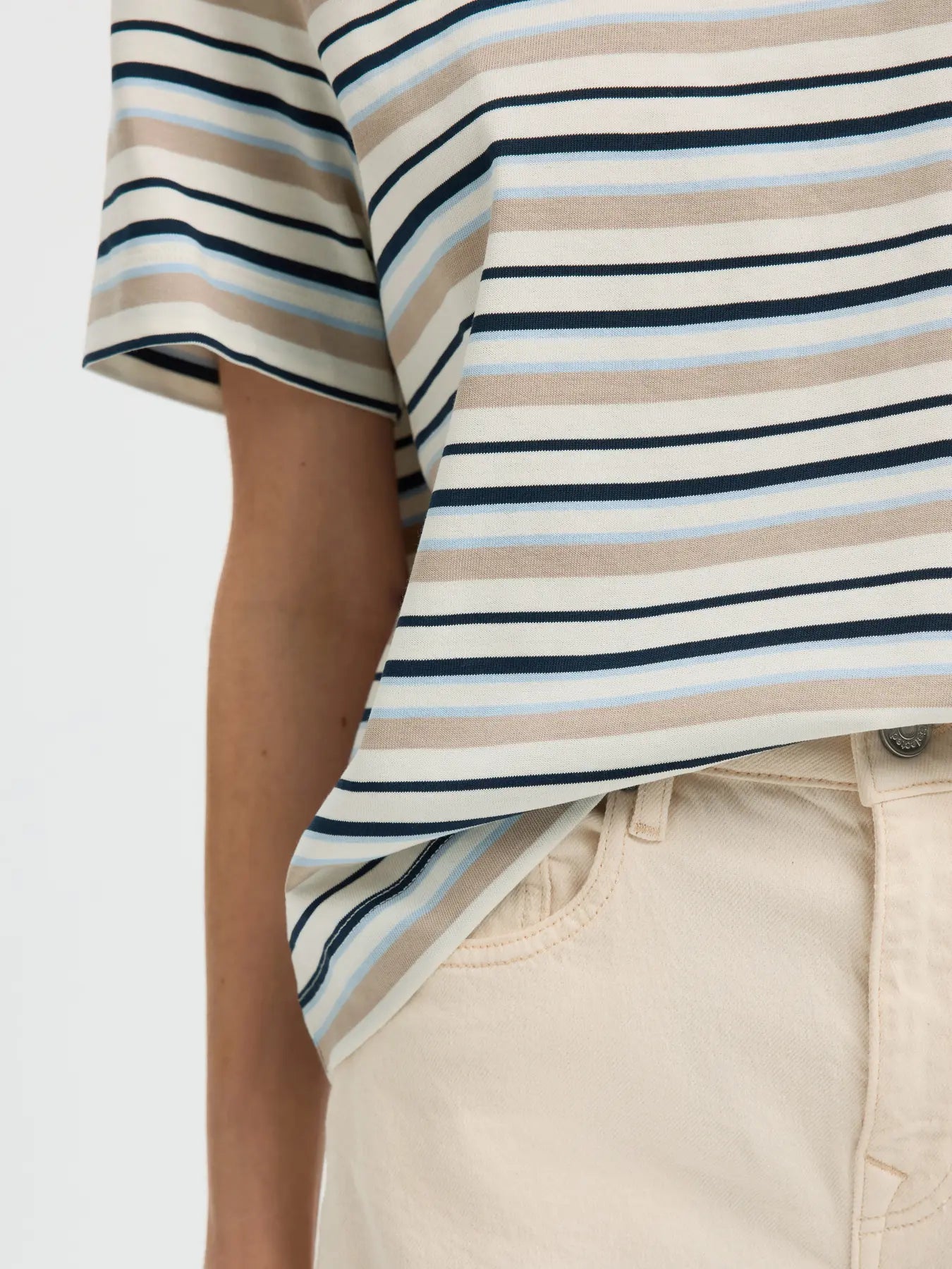 SLWESSENTIAL SS STRIPED BOXY TEE