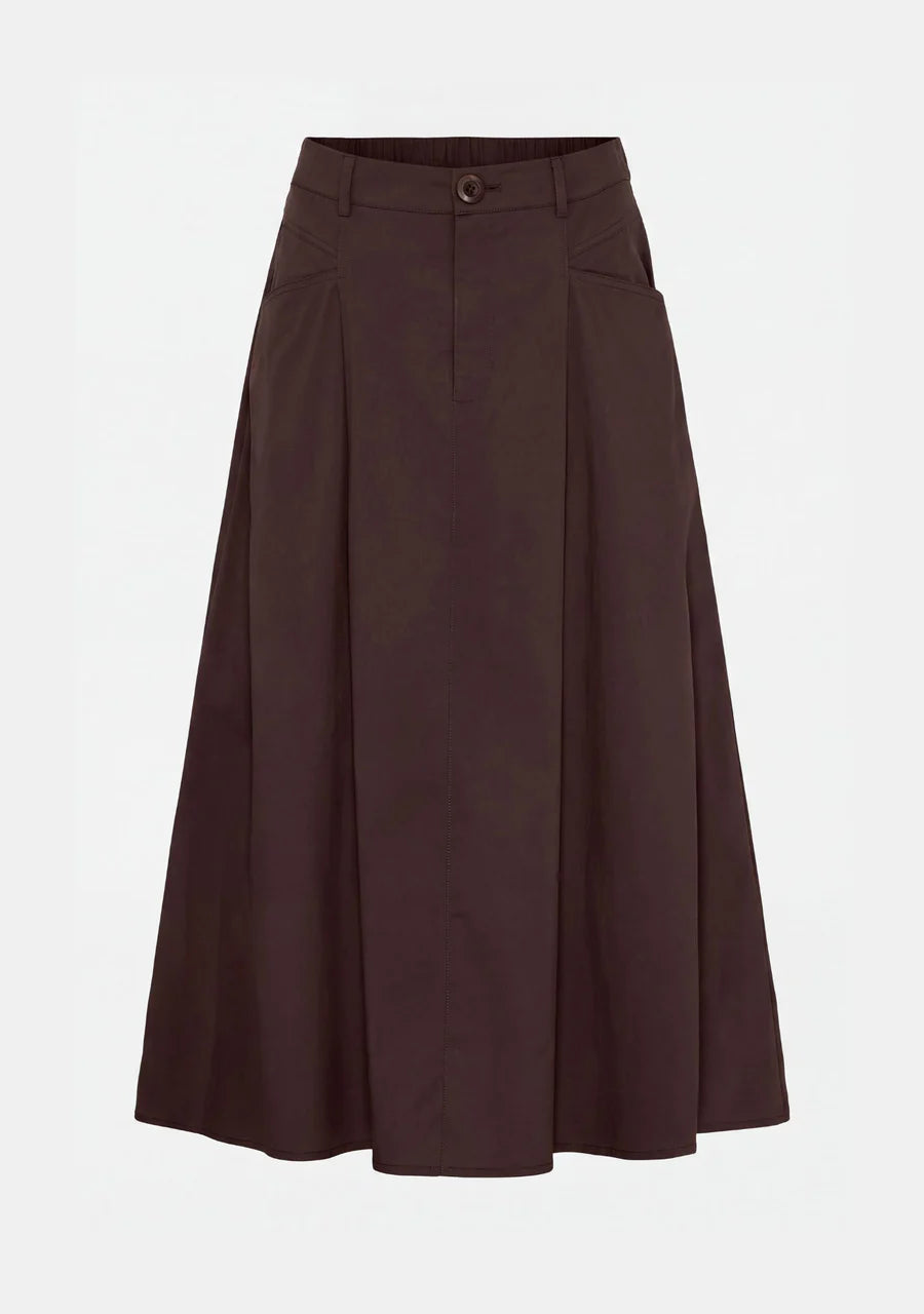 Sigga Long Skirt - Dark brown