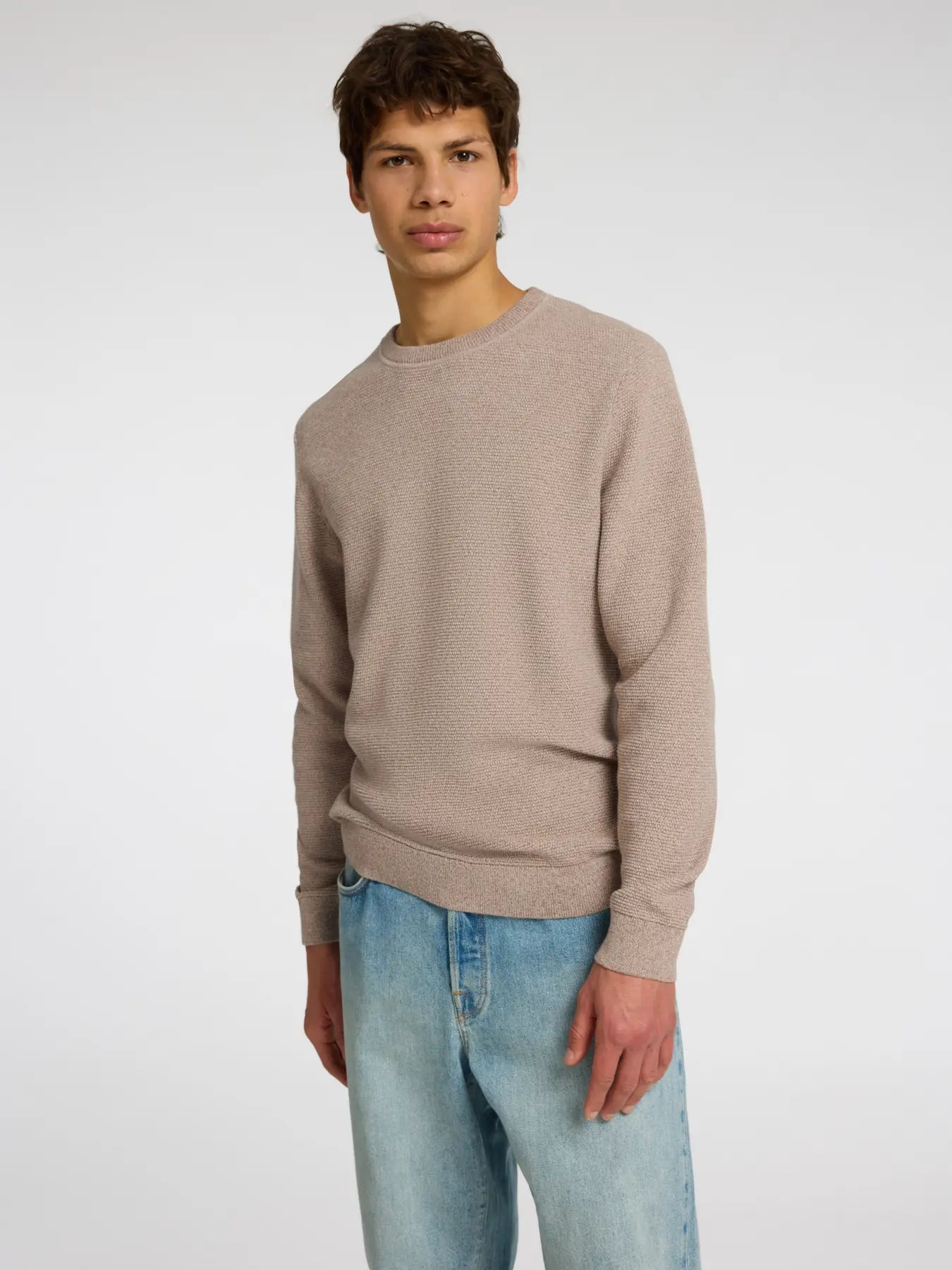 SLMROSS LS KNIT STRUCTURE CREW NECK NOOS