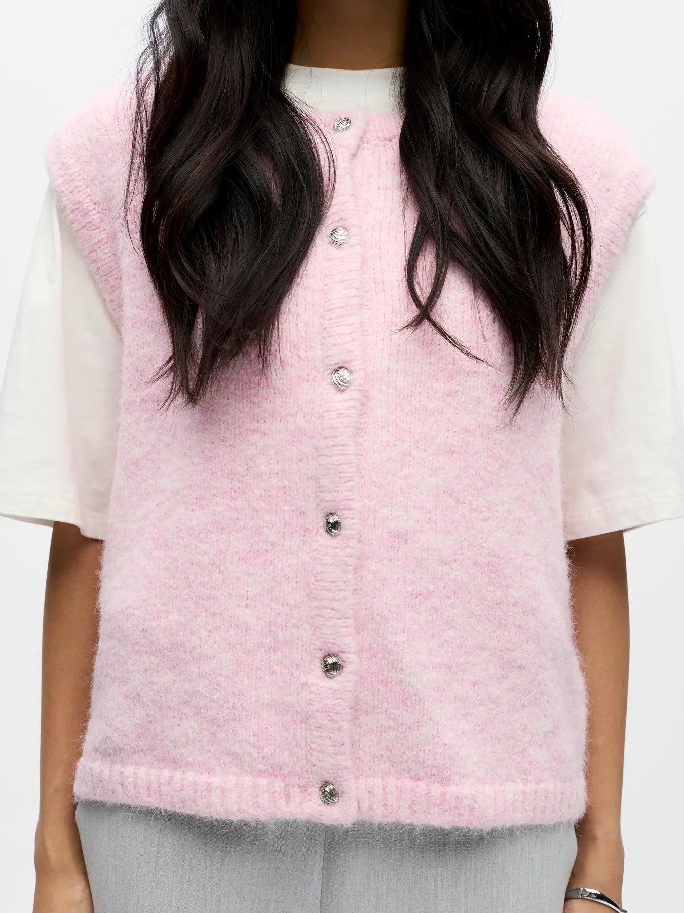 OBJSAGGIA RE KNIT VEST CARDIGAN