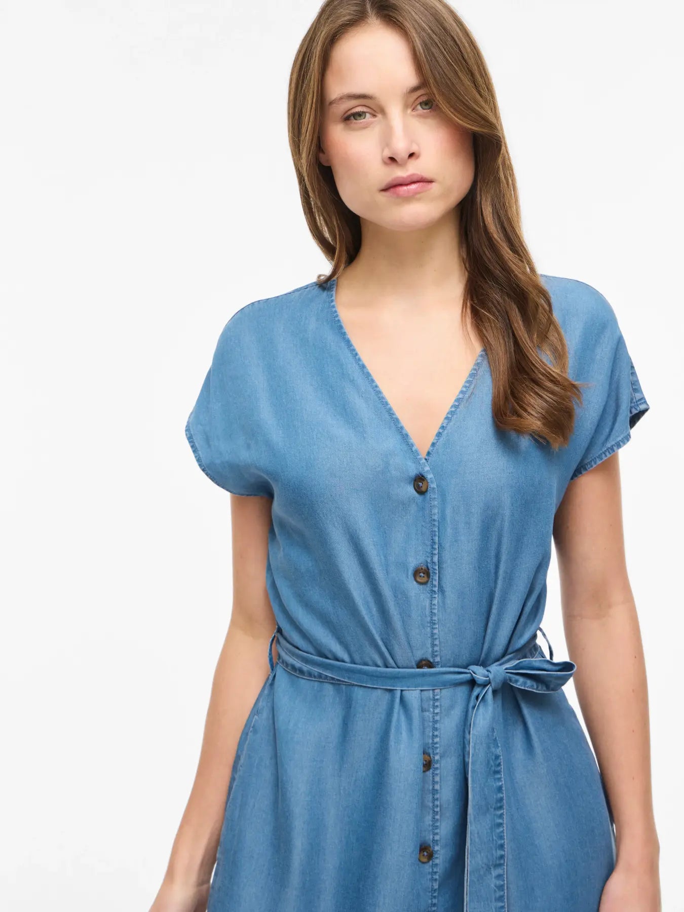 VIMAIA V-NECK BAT SLEEVE KAFTAN DRESS