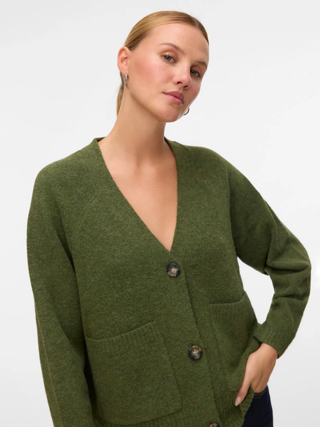 VMBOOM LS V-NECK BUTTON CARDIGAN