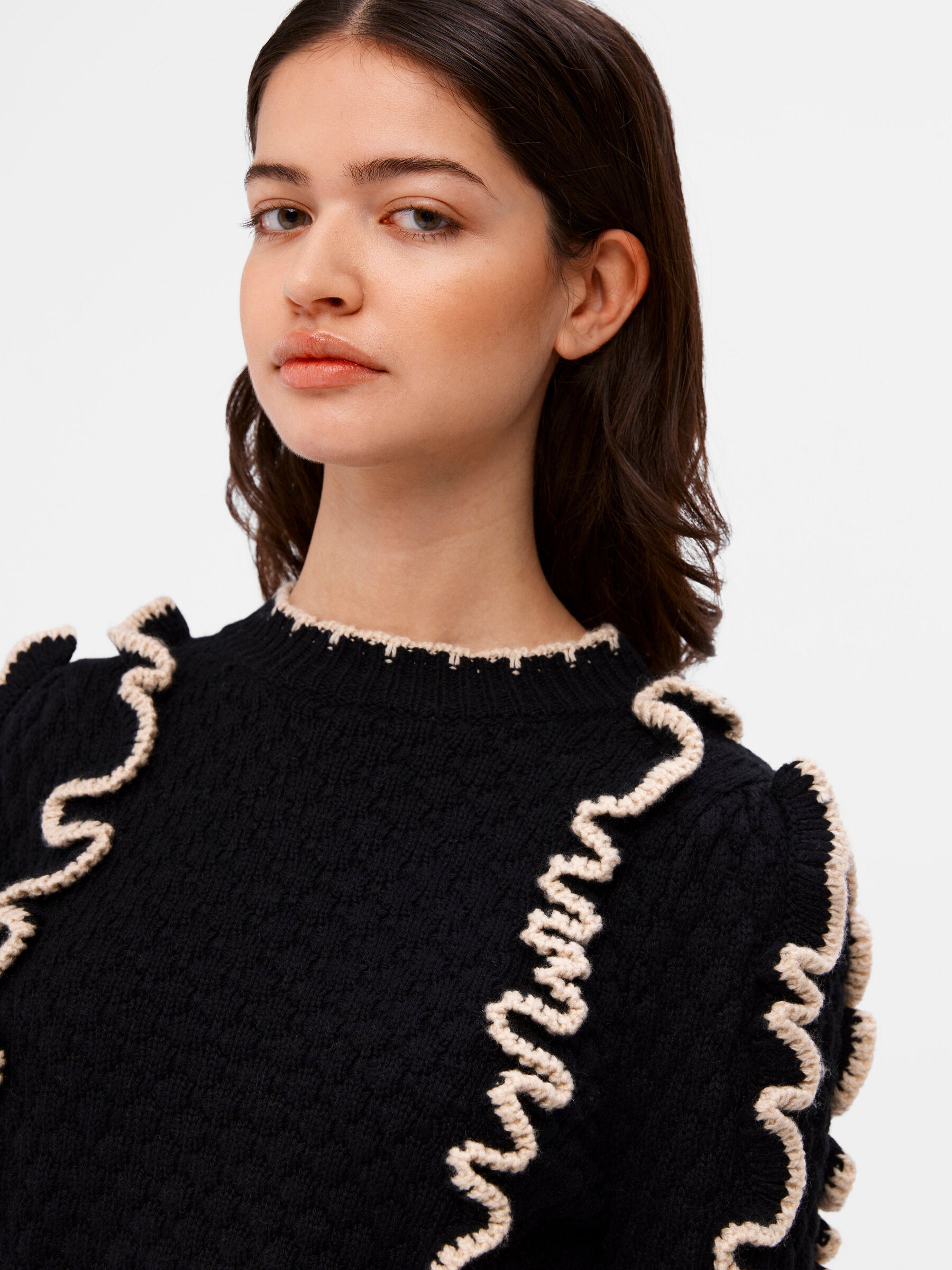 OBJYAA L/S KNIT PULLOVER