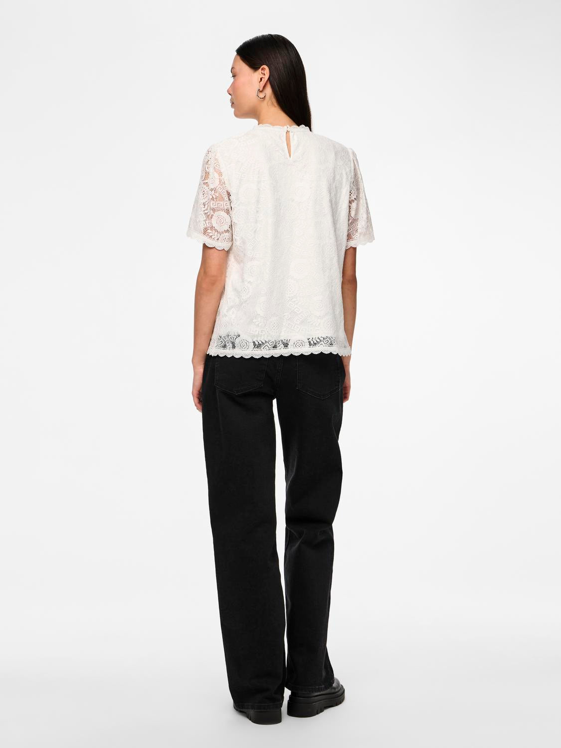 PCOLLINE SS LACE TOP