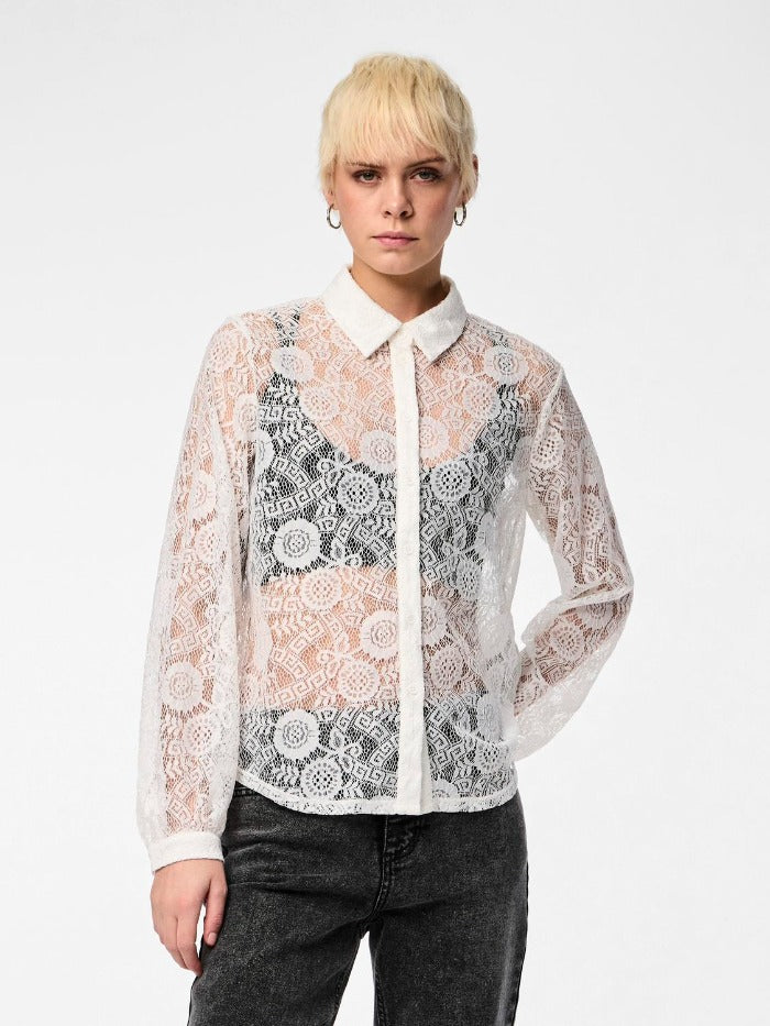 PCOLLINE LS LACE SHIRT