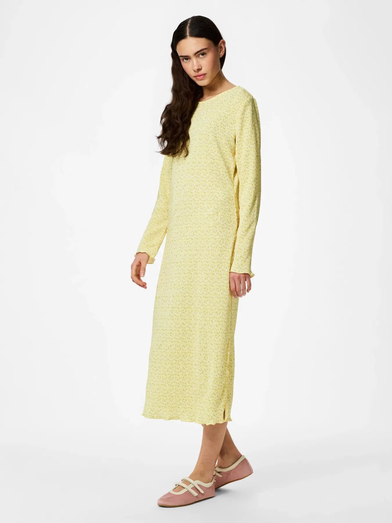 PCFLORA LS MIDI DRESS JRS