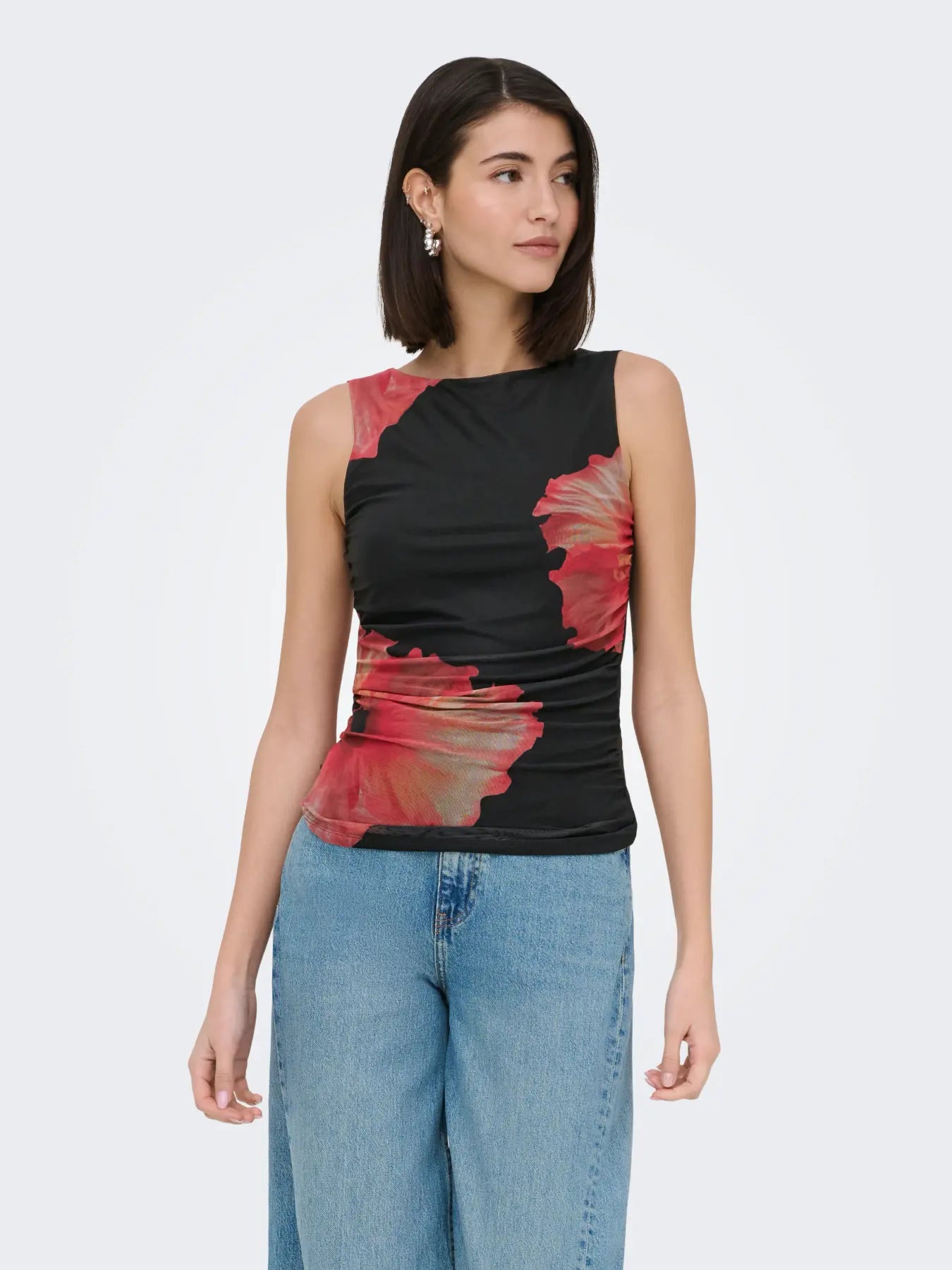 JDYLEA S/L MESH ROUCHING TOP JRS