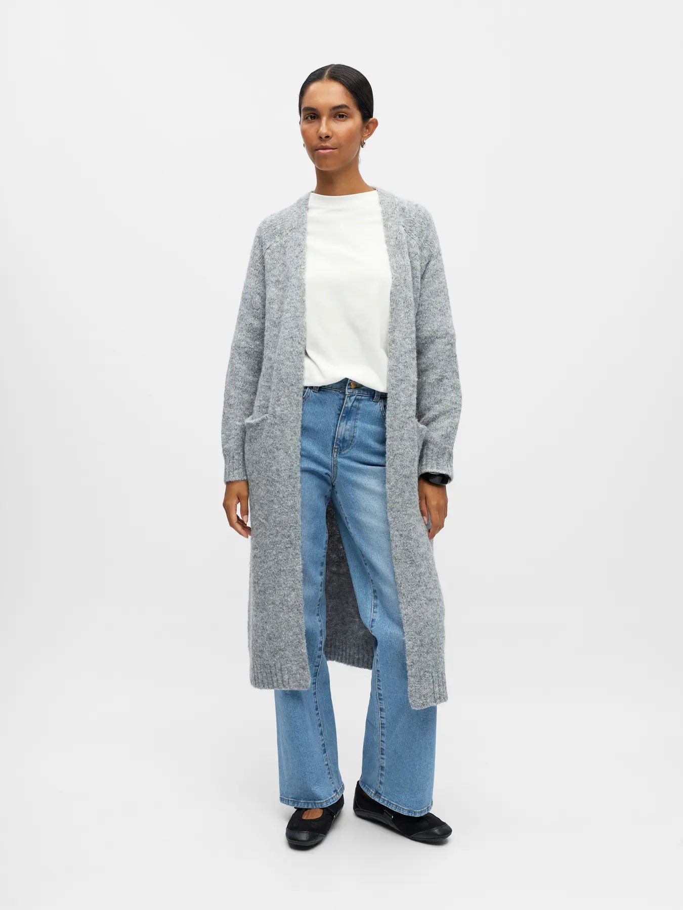OBJMILU LS LO LONG KNIT CARDIGAN