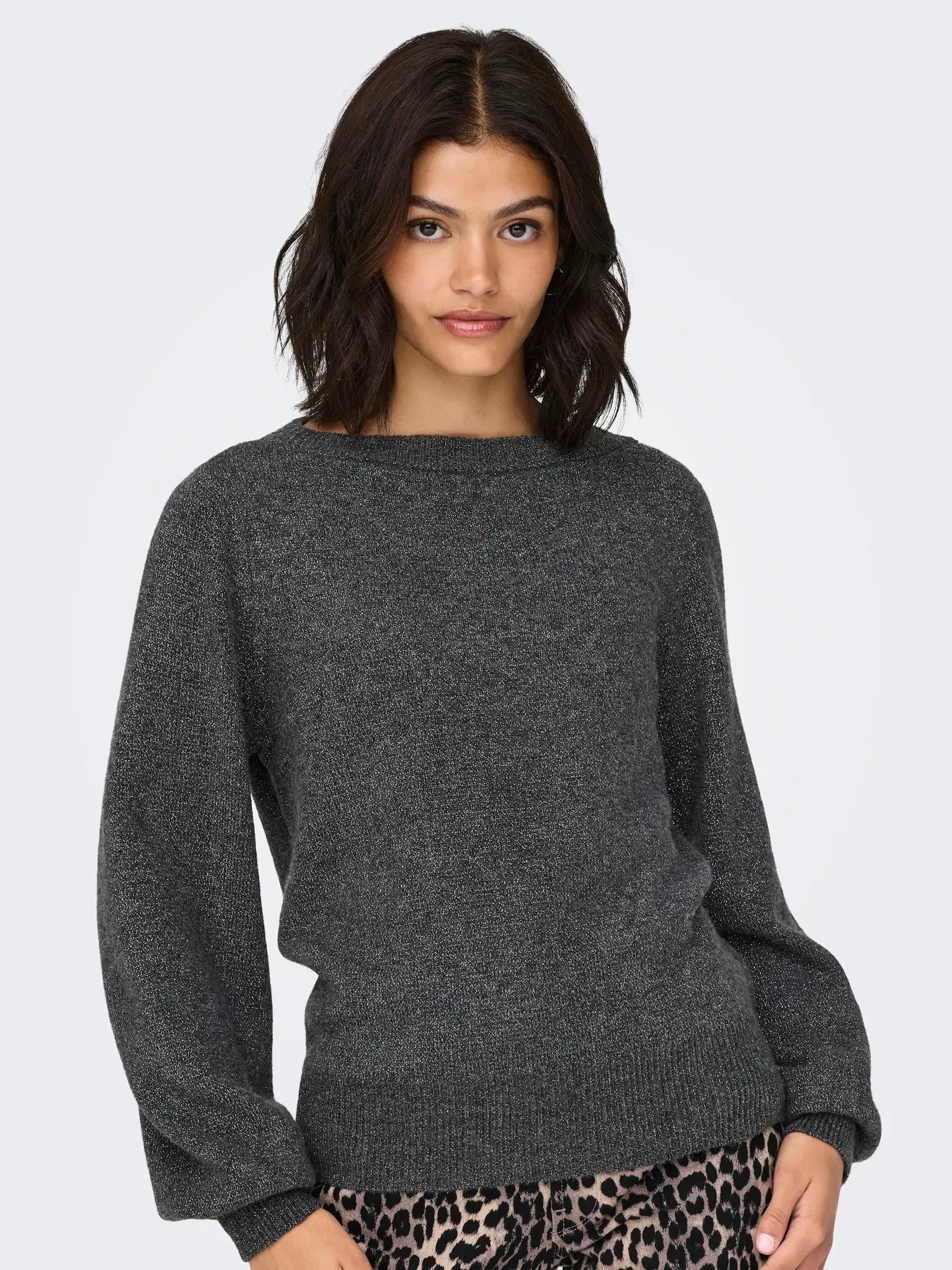 JDYRUE GLITTER L/S BOAT PULLOVE KNT