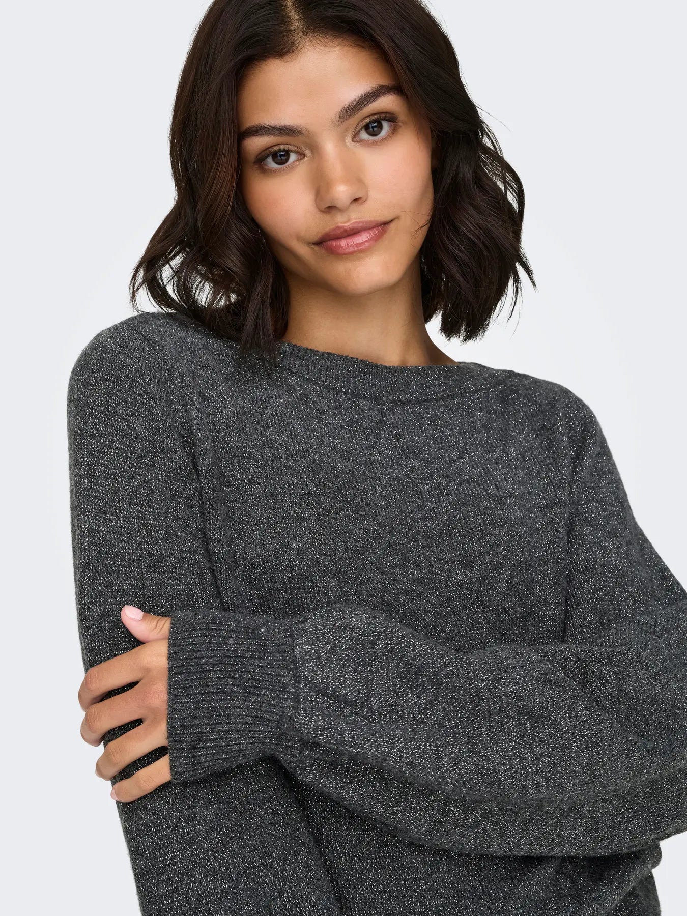 JDYRUE GLITTER L/S BOAT PULLOVE KNT