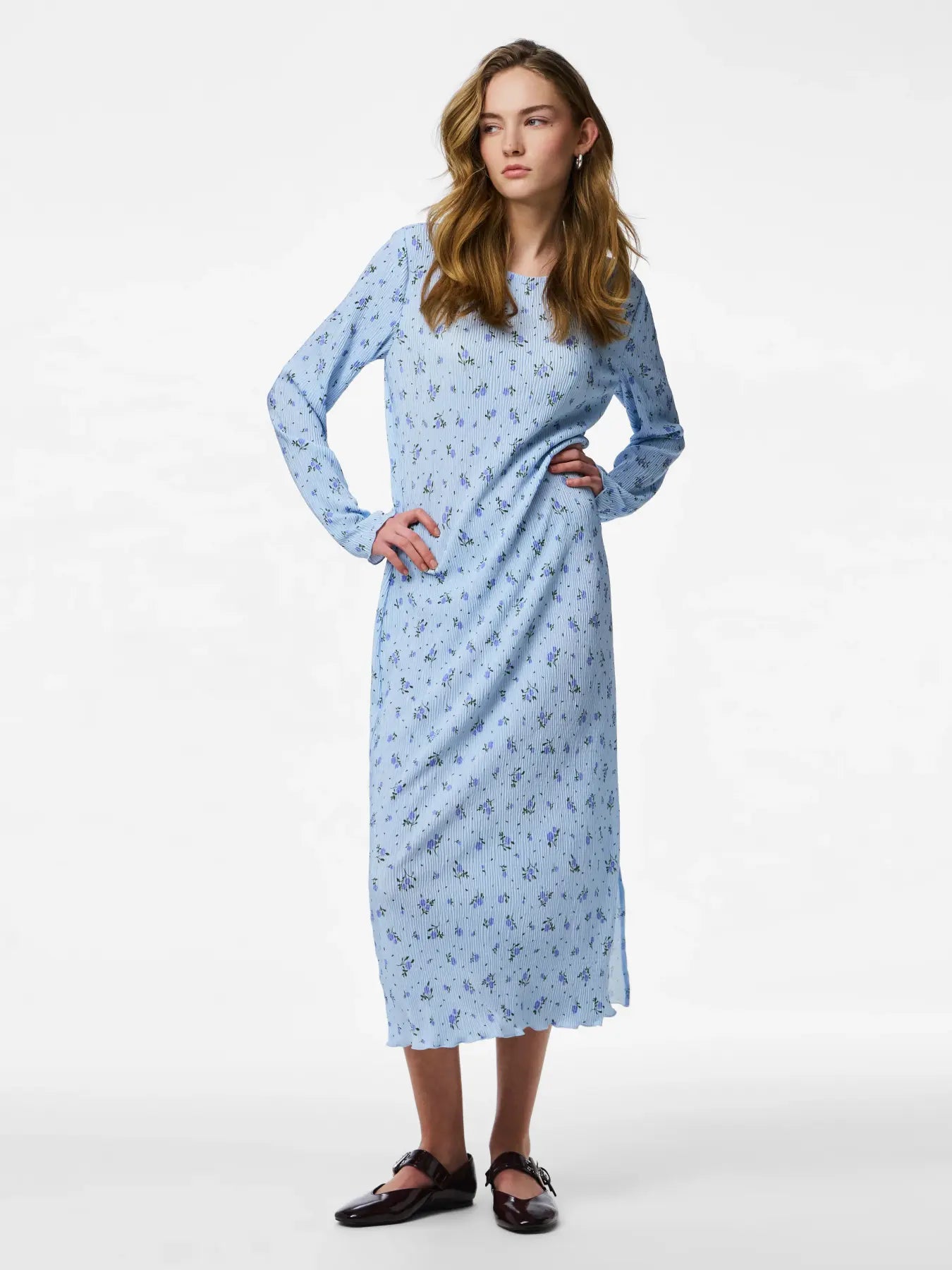 PCFLORA LS MIDI DRESS JRS