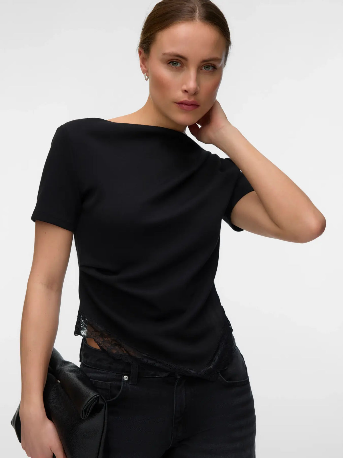 VMNELLI SS LACE BOATNECK TOP JRS