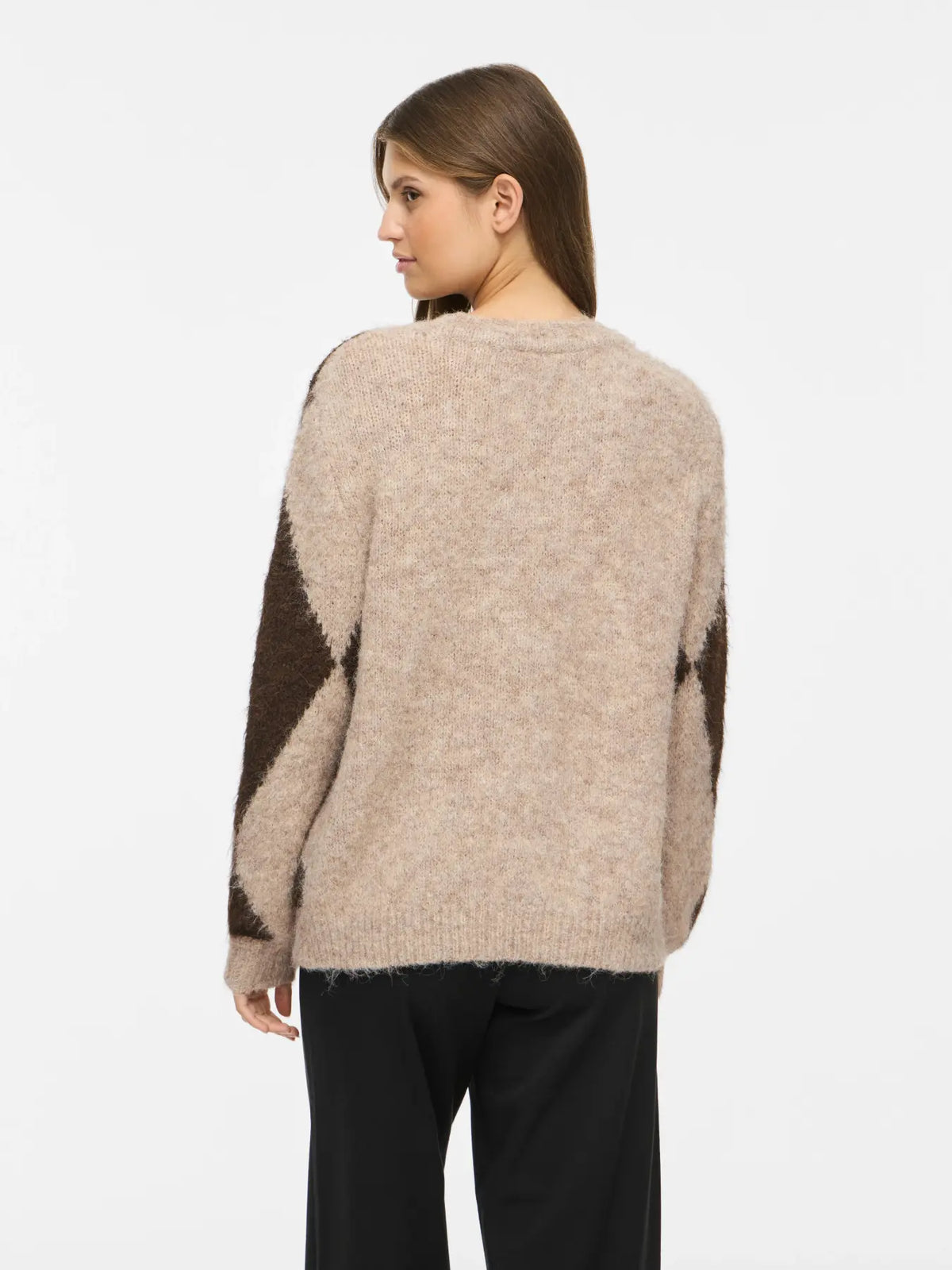 VITORA O-NECK L/S JACQUARD KNIT TOP