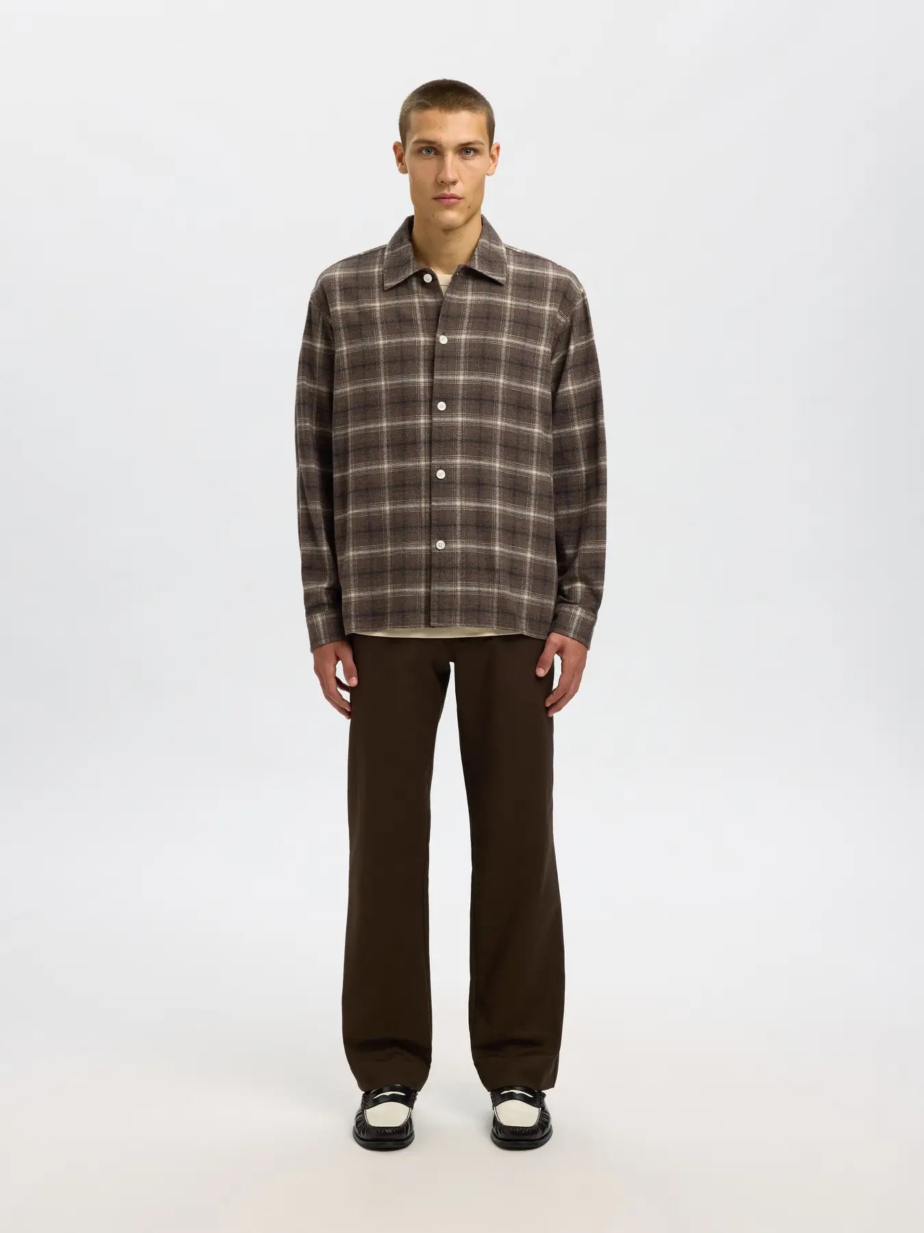 SLHRLXEDWIN CHECK LIGHT OVERSHIRT