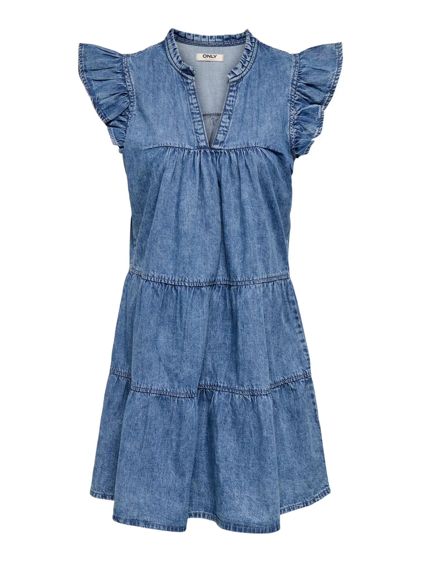 ONLSHANIA S/L FRILL SHORT DNM DRESS