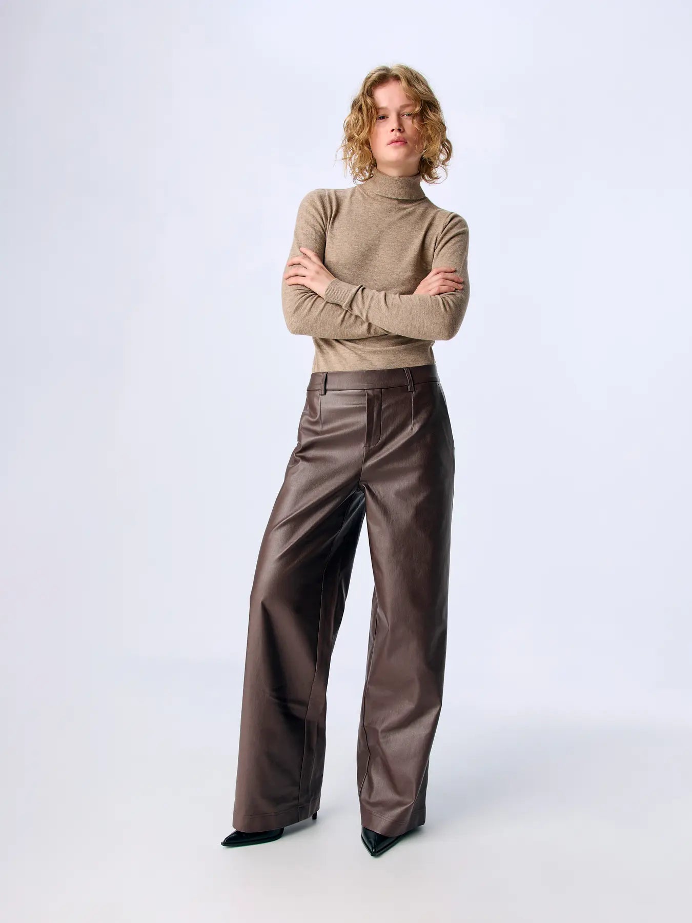 OBJMELBA LISA WIDE COATED PANT