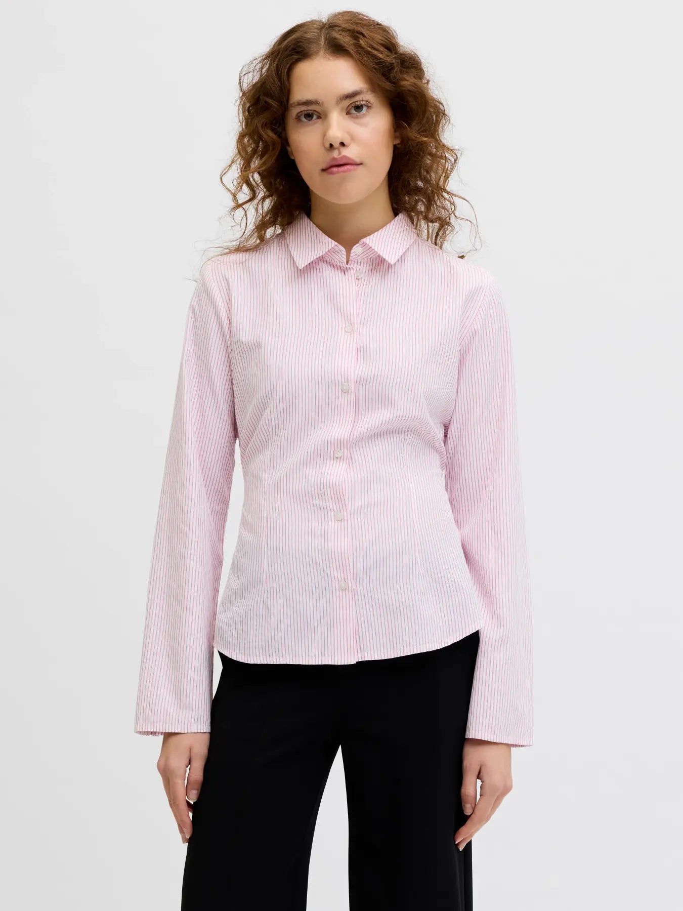 JXCARO POPLIN LS WAIST SHIRT WVN