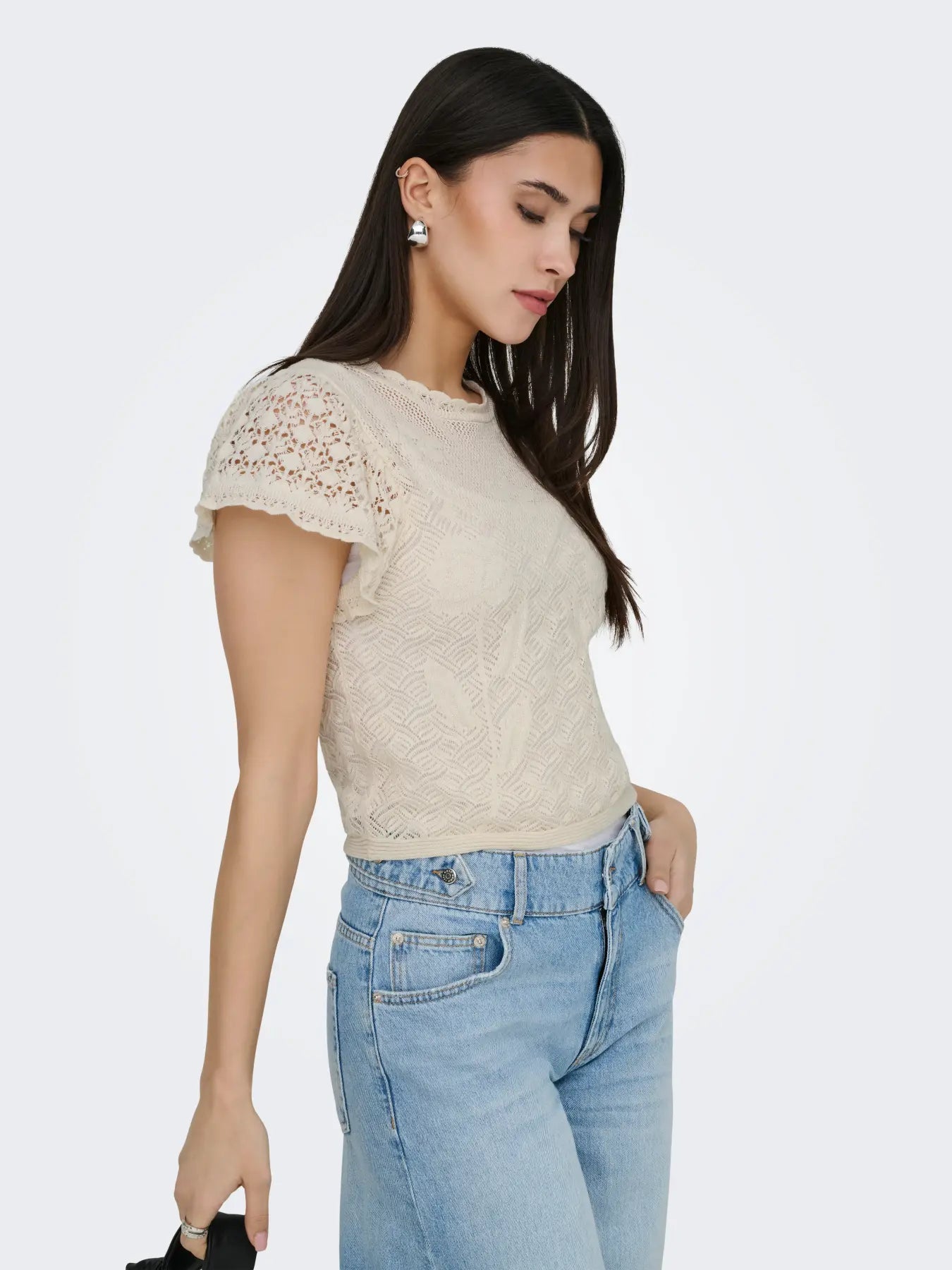 ONLESTRALLA S/S SHORT STRUCTOP KNT