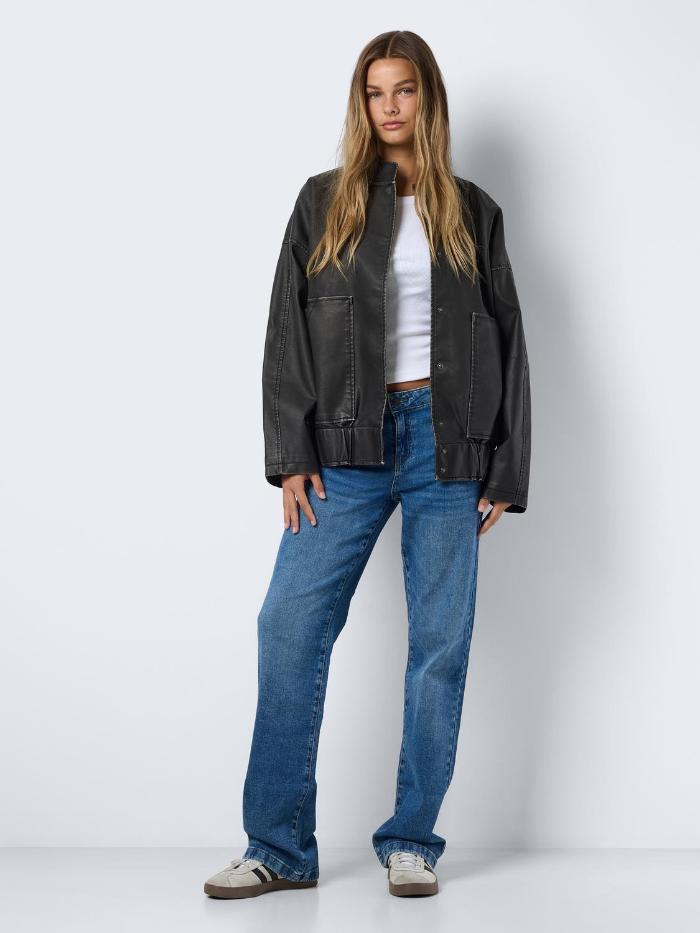 NMHALSTON WASHED PU BOMBER JACKET