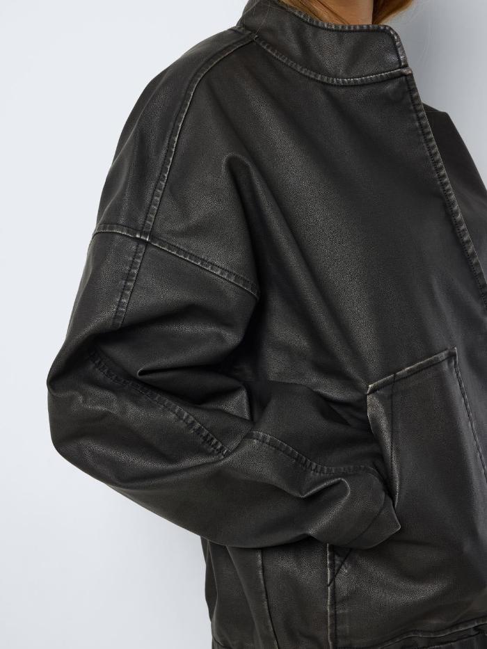 NMHALSTON WASHED PU BOMBER JACKET