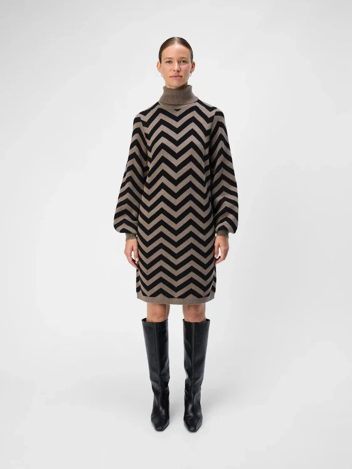 OBJRAY L/S KNIT ROLLNECK DRESS