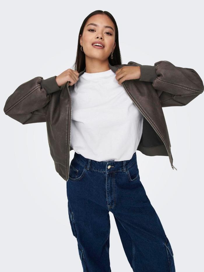 ONLJANE FAUX LEATHER WASHED BOMBER