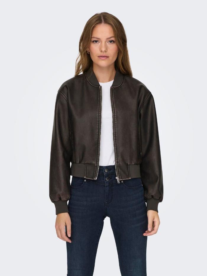 ONLJANE FAUX LEATHER WASHED BOMBER